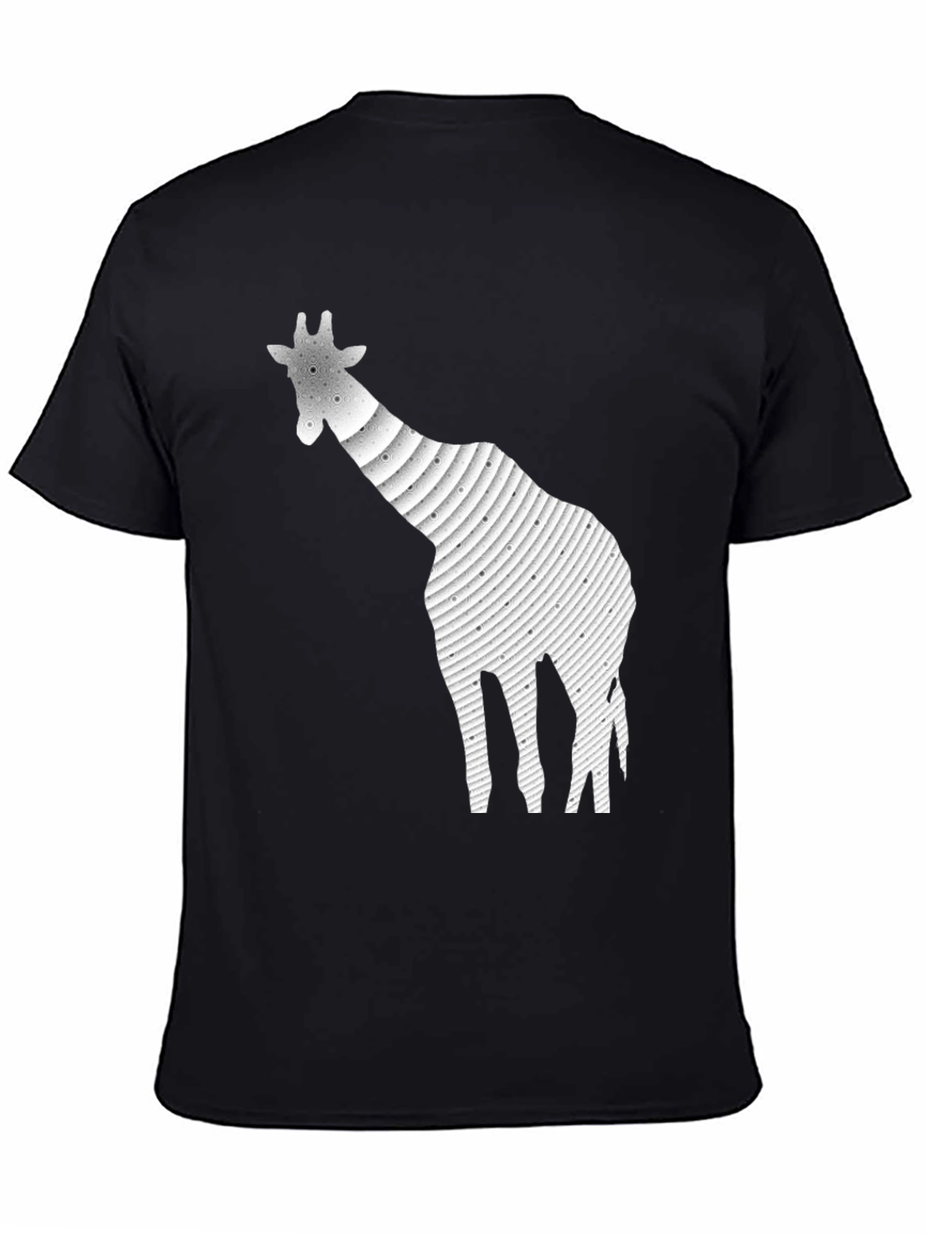 Abstract Giraffe Graphic Tee - Stylish Black T-Shirt