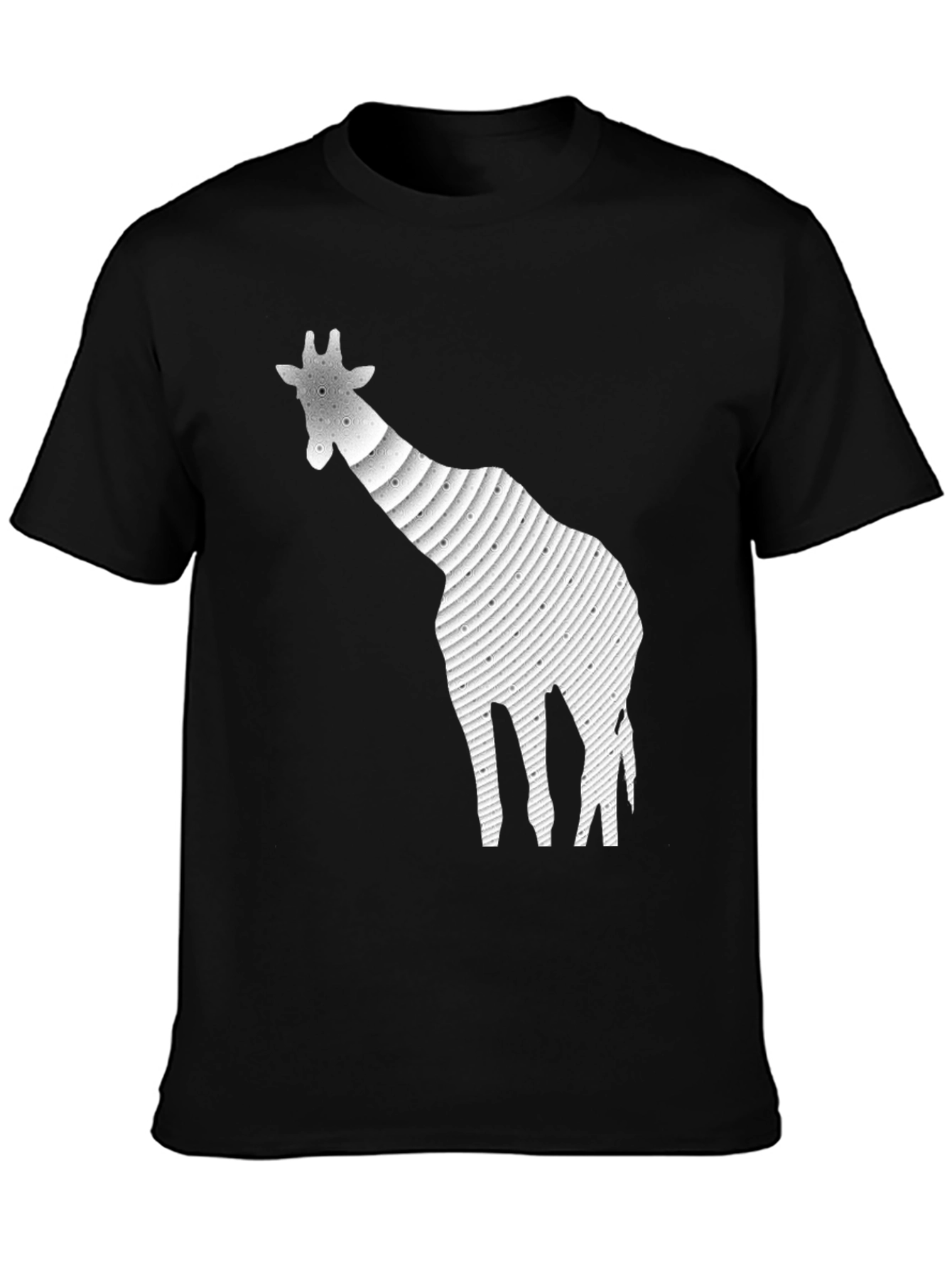 Abstract Giraffe Graphic Tee - Stylish Black T-Shirt