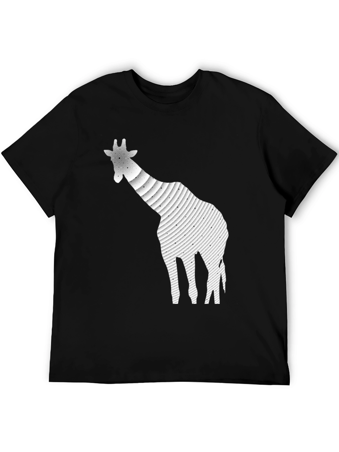 Abstract Giraffe Graphic Tee - Stylish Black T-Shirt
