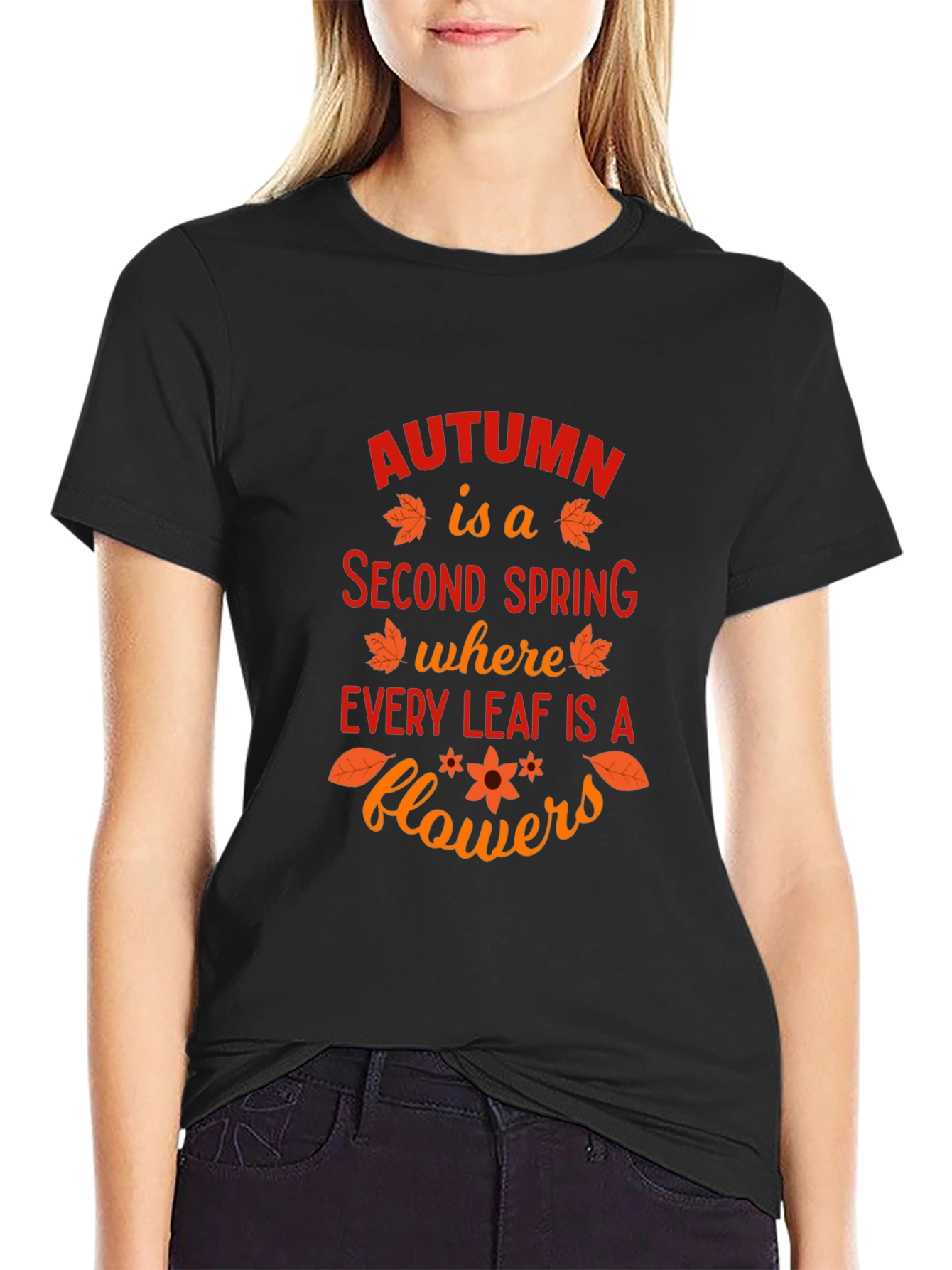 Autumn Leaves Graphic T-Shirt - Seasonal Fashion