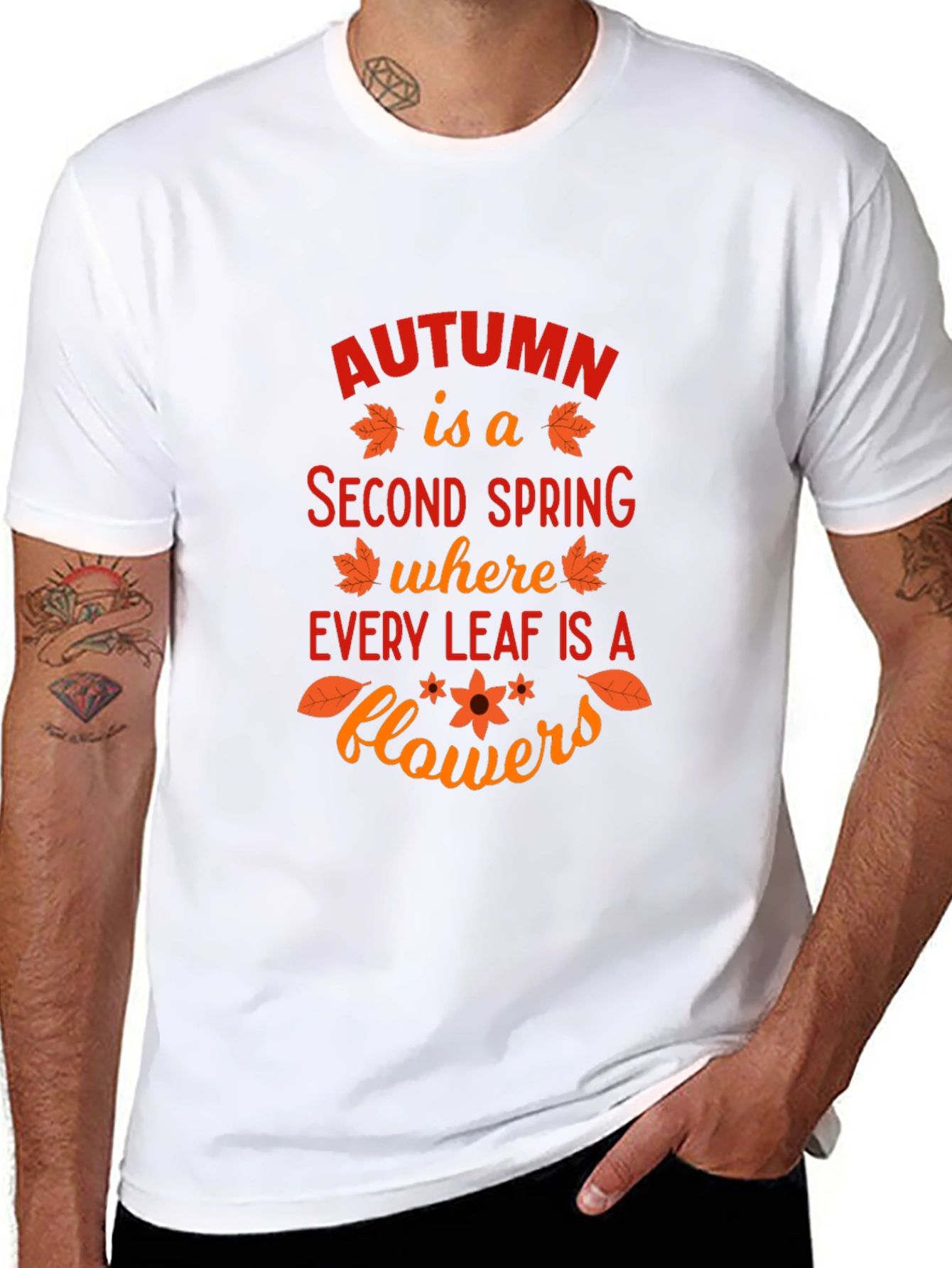 Autumn Leaves Graphic T-Shirt - Seasonal Fashion