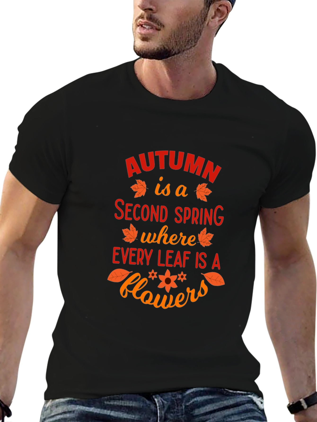 Autumn Leaves Graphic T-Shirt - Seasonal Fashion
