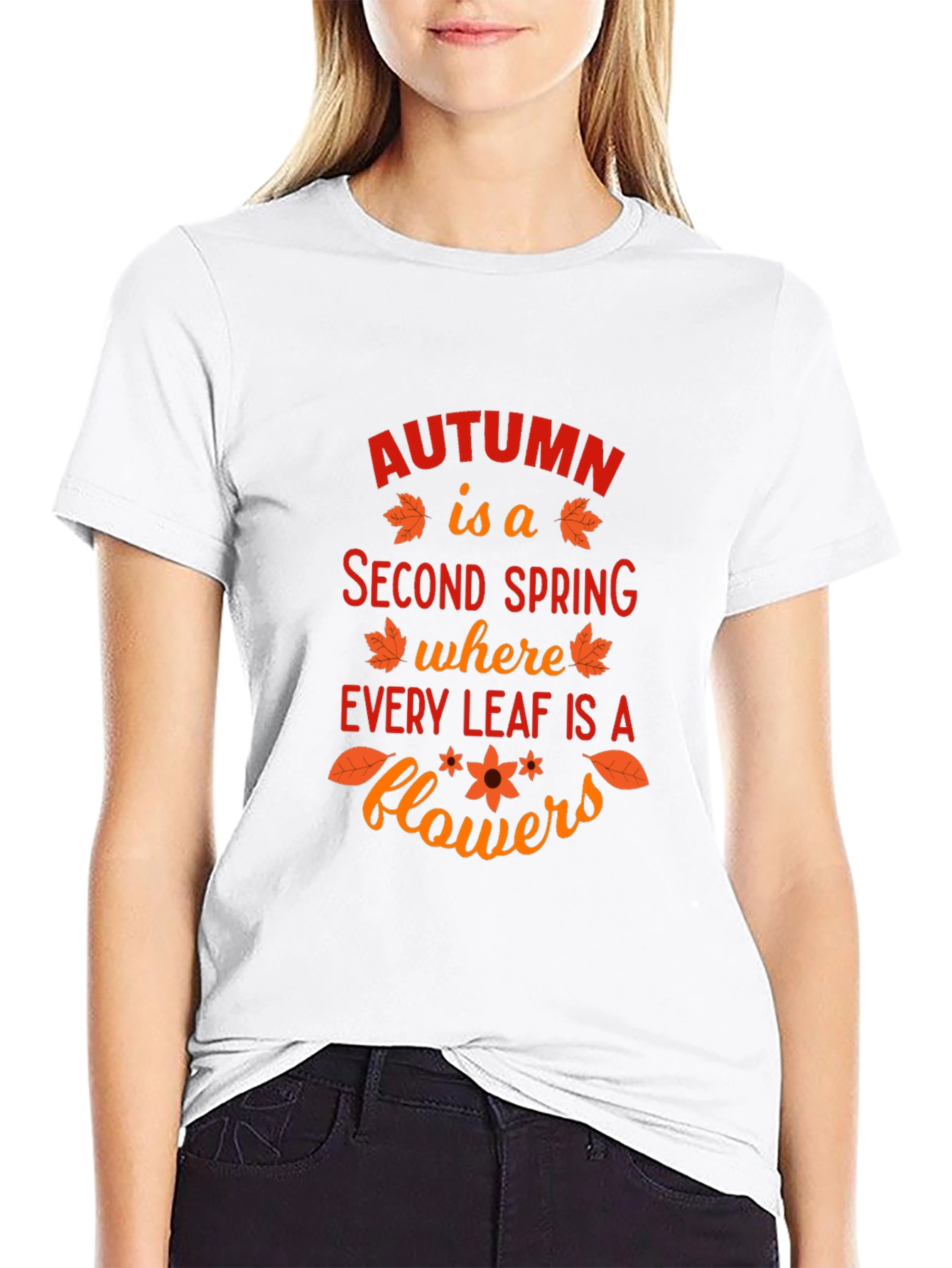 Autumn Leaves Graphic T-Shirt - Seasonal Fashion