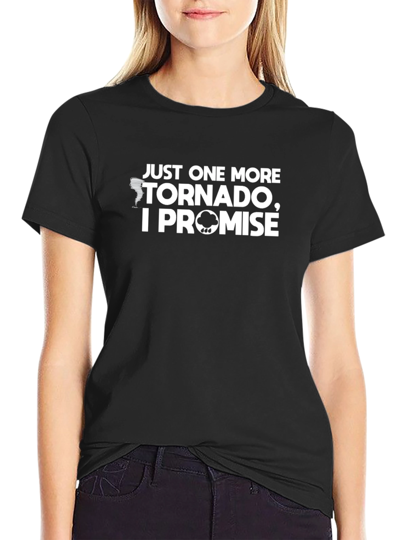 Just One More Tornado Funny Black T-Shirt