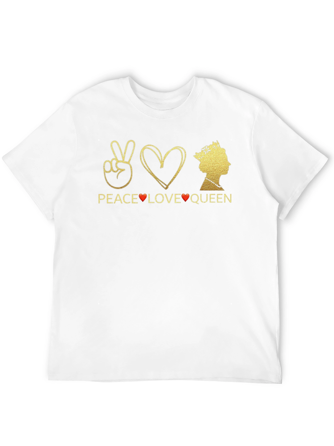 Peace Love Queen Graphic T-Shirt - Black