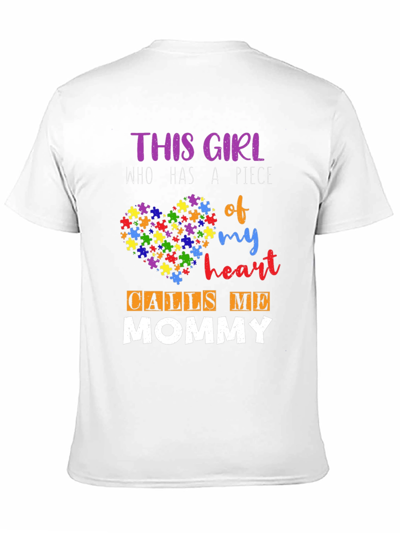 Autism Awareness Heart Puzzle Mommy T-Shirt
