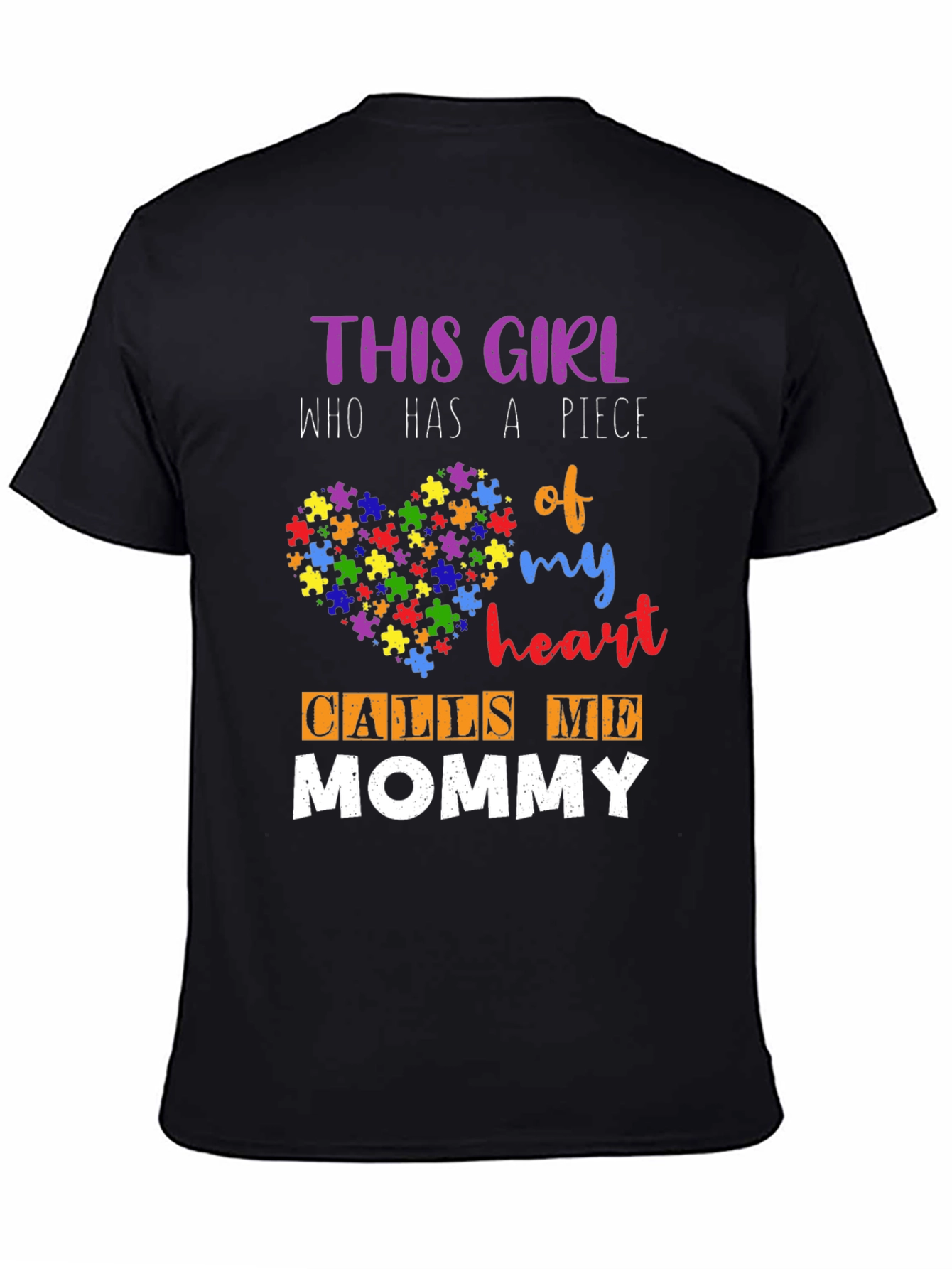 Autism Awareness Heart Puzzle Mommy T-Shirt