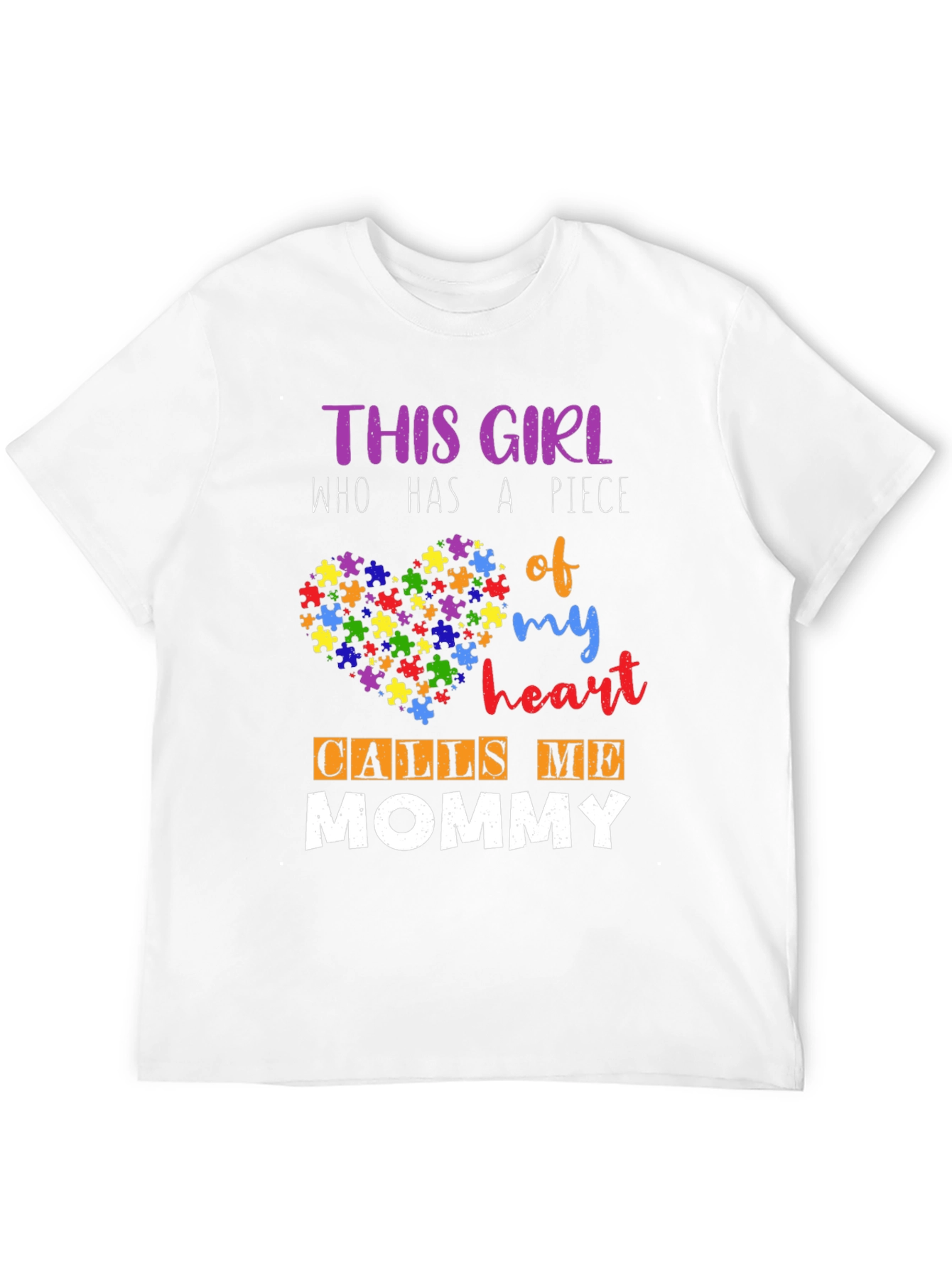 Autism Awareness Heart Puzzle Mommy T-Shirt