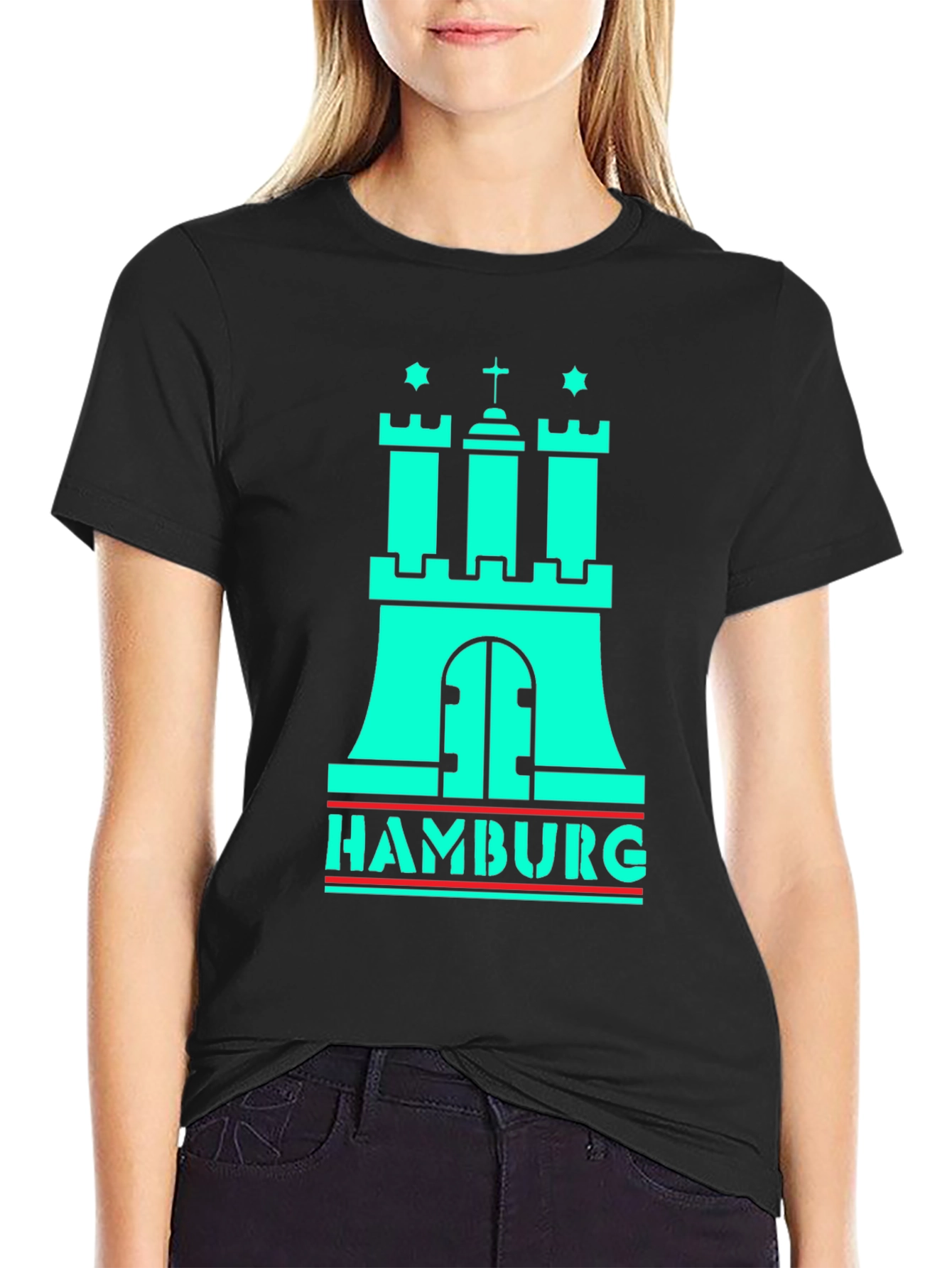 Hamburg Castle Graphic Tee - Black T-Shirt
