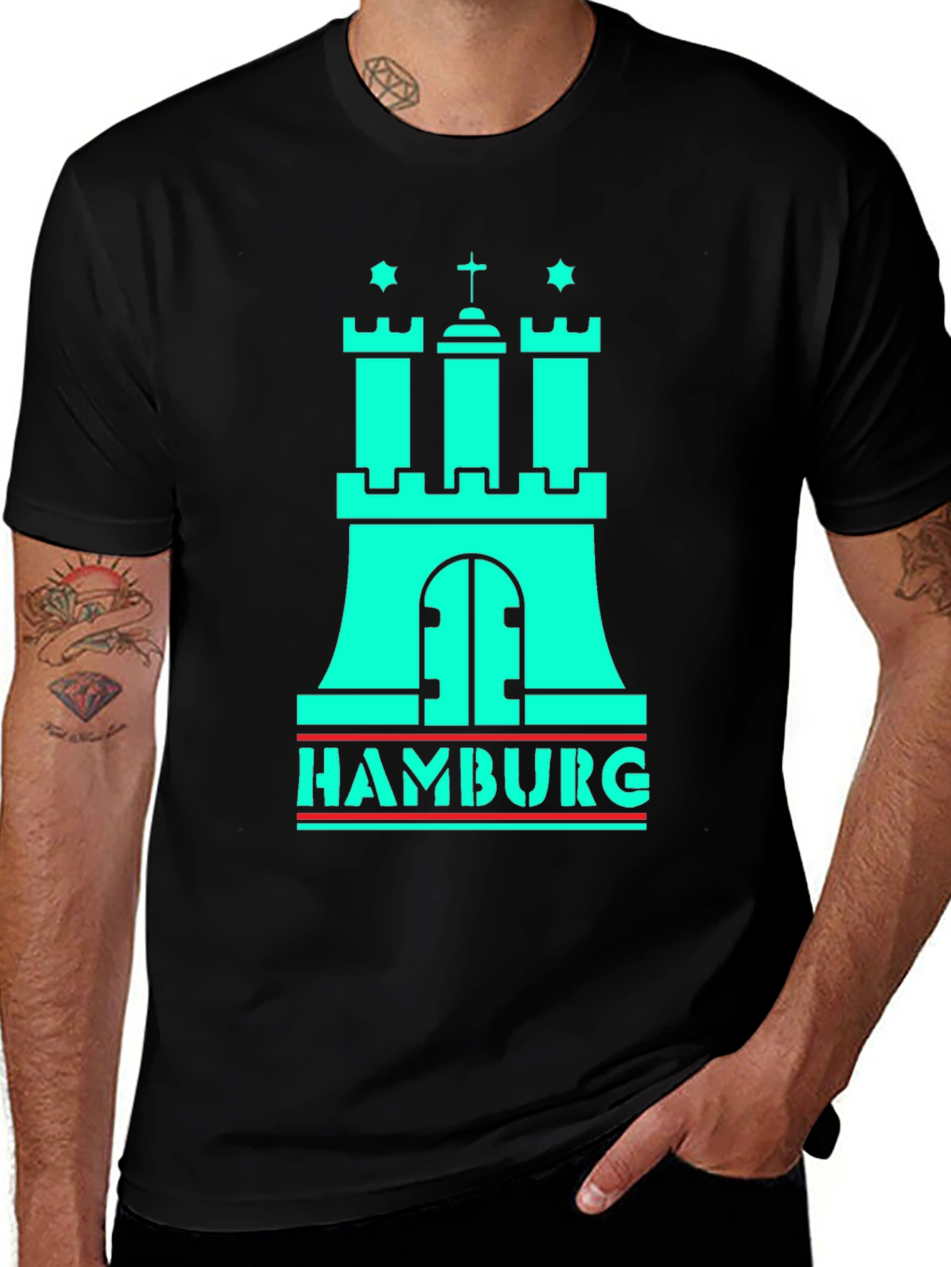 Hamburg Castle Graphic Tee - Black T-Shirt