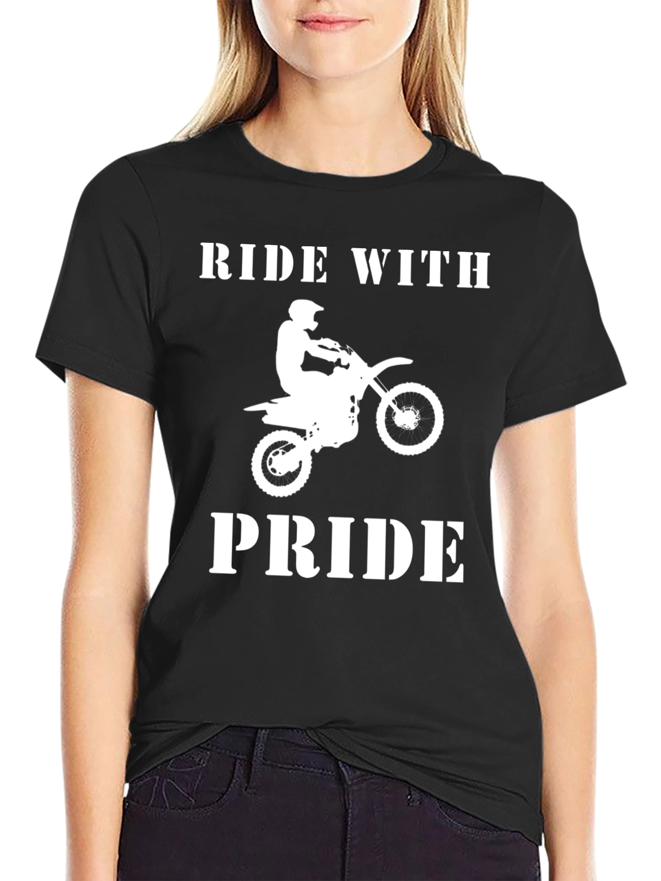Ride With Pride Motocross T-Shirt - Black