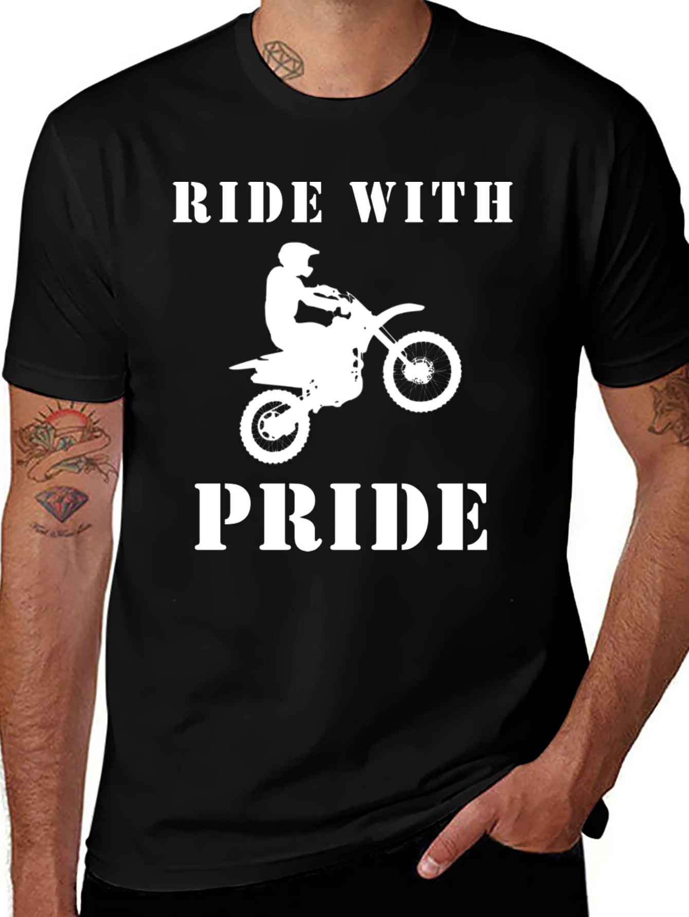 Ride With Pride Motocross T-Shirt - Black