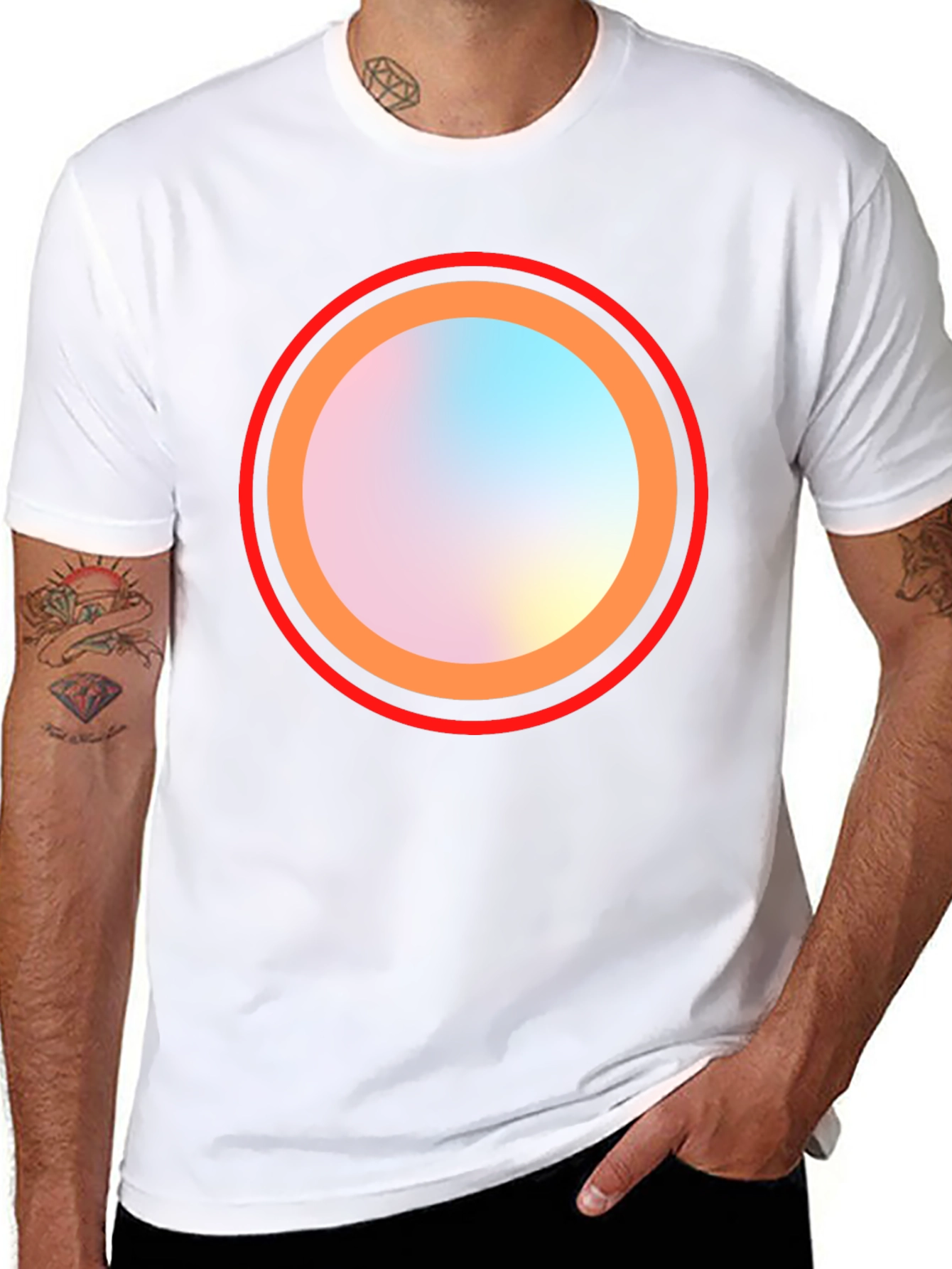 Abstract Circle Graphic Black Tee