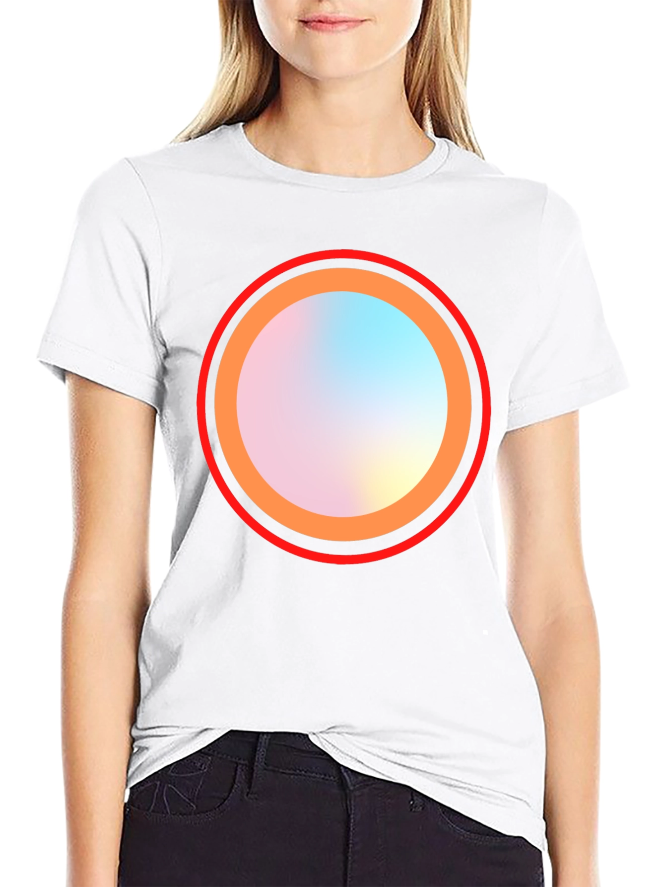 Abstract Circle Graphic Black Tee