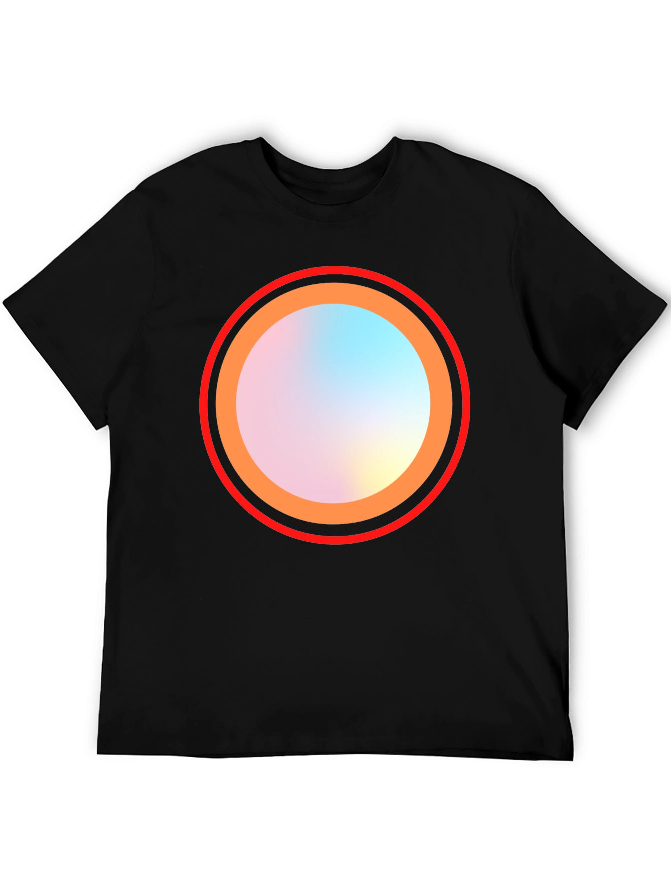 Abstract Circle Graphic Black Tee