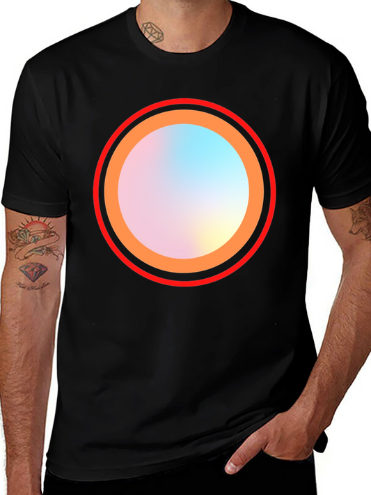 Abstract Circle Graphic Black Tee