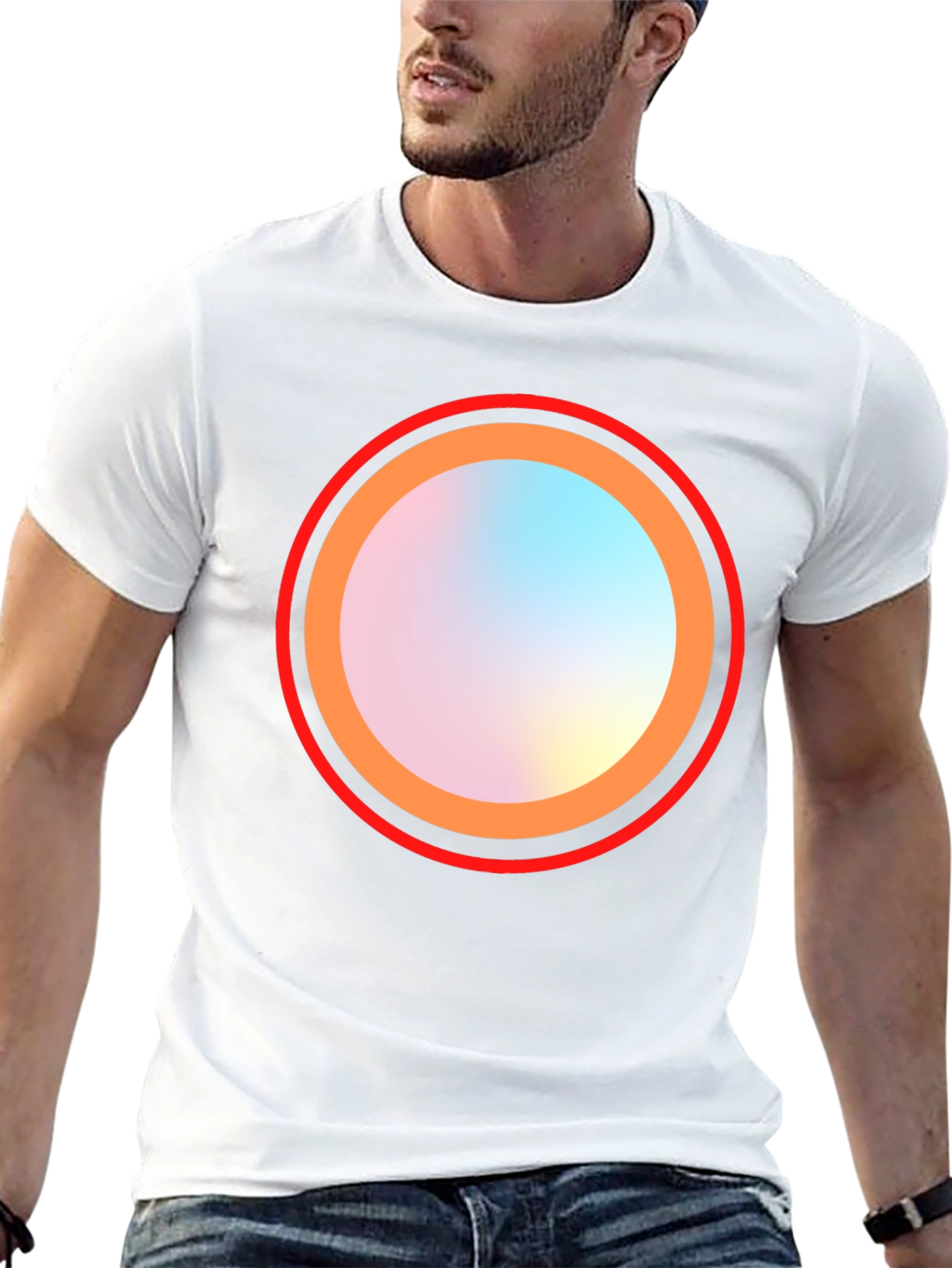 Abstract Circle Graphic Black Tee
