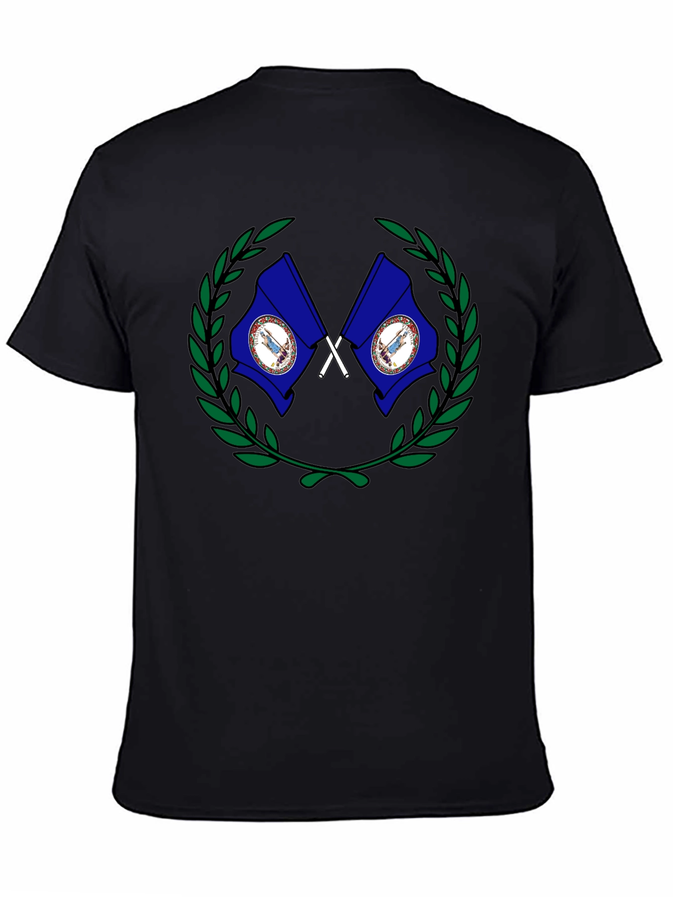 Virginia State Flag Emblem Black T-Shirt
