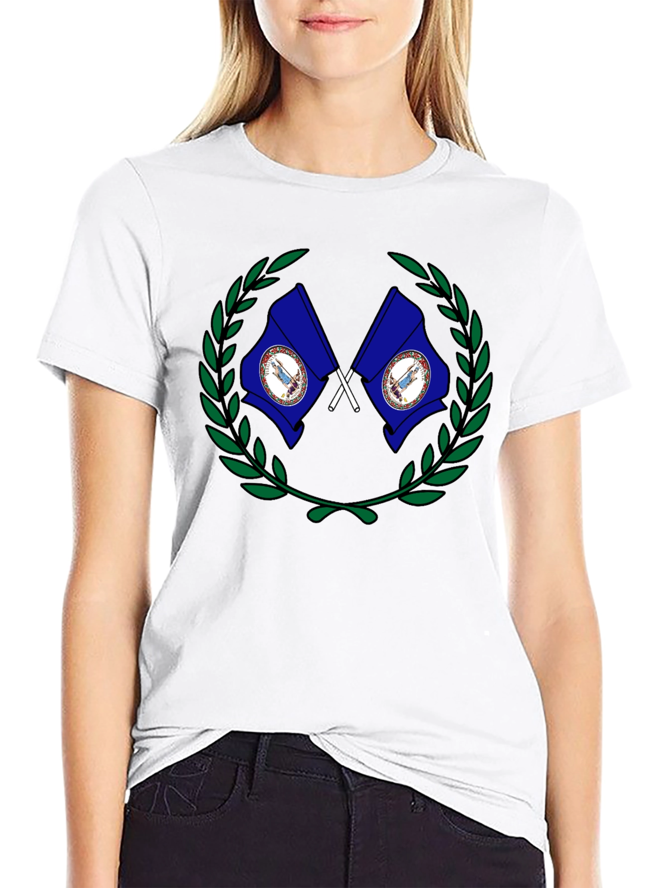 Virginia State Flag Emblem Black T-Shirt