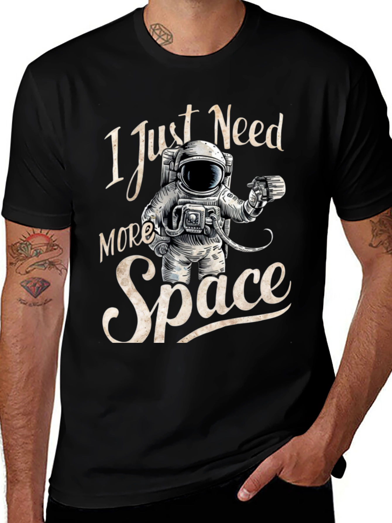 I Just Need More Space Black T-Shirt