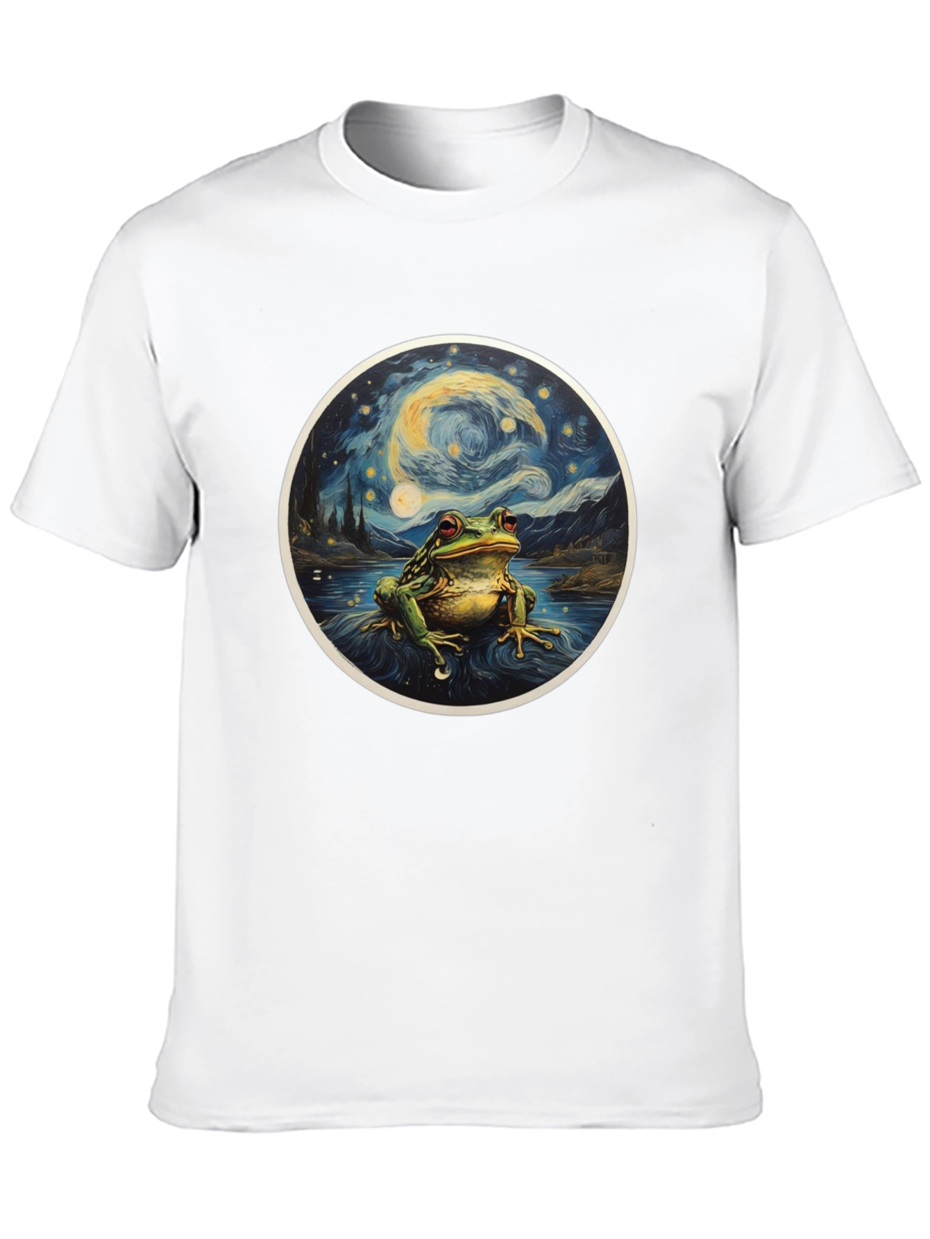 Frog Starry Night T-Shirt - Unique Art Tee