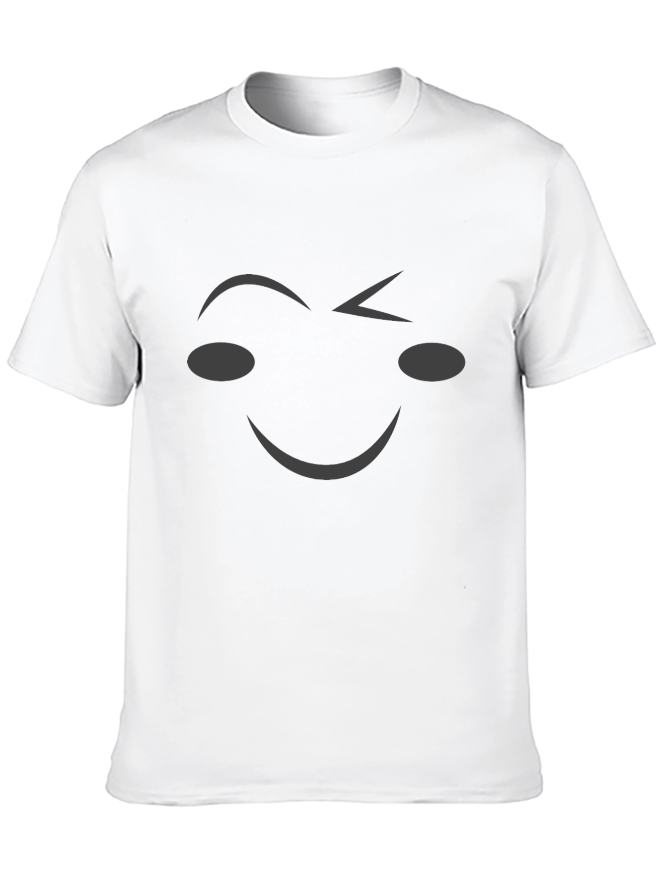Winking Smiley Face Black T-Shirt
