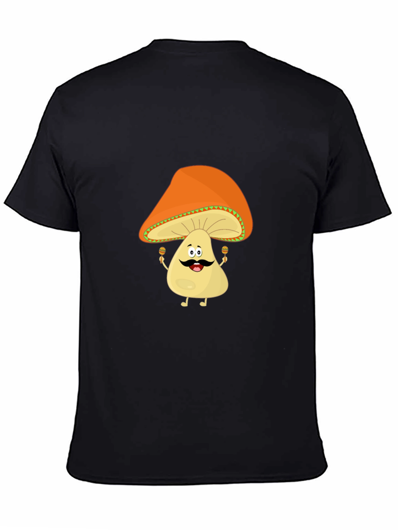 Funny Mushroom Man Black T-Shirt