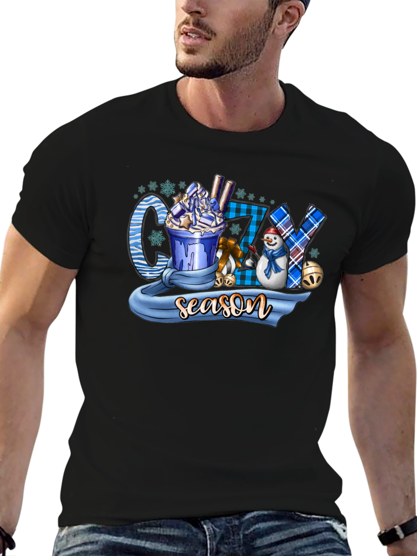 Cozy Season Graphic Tee - Festive Winter Apparel