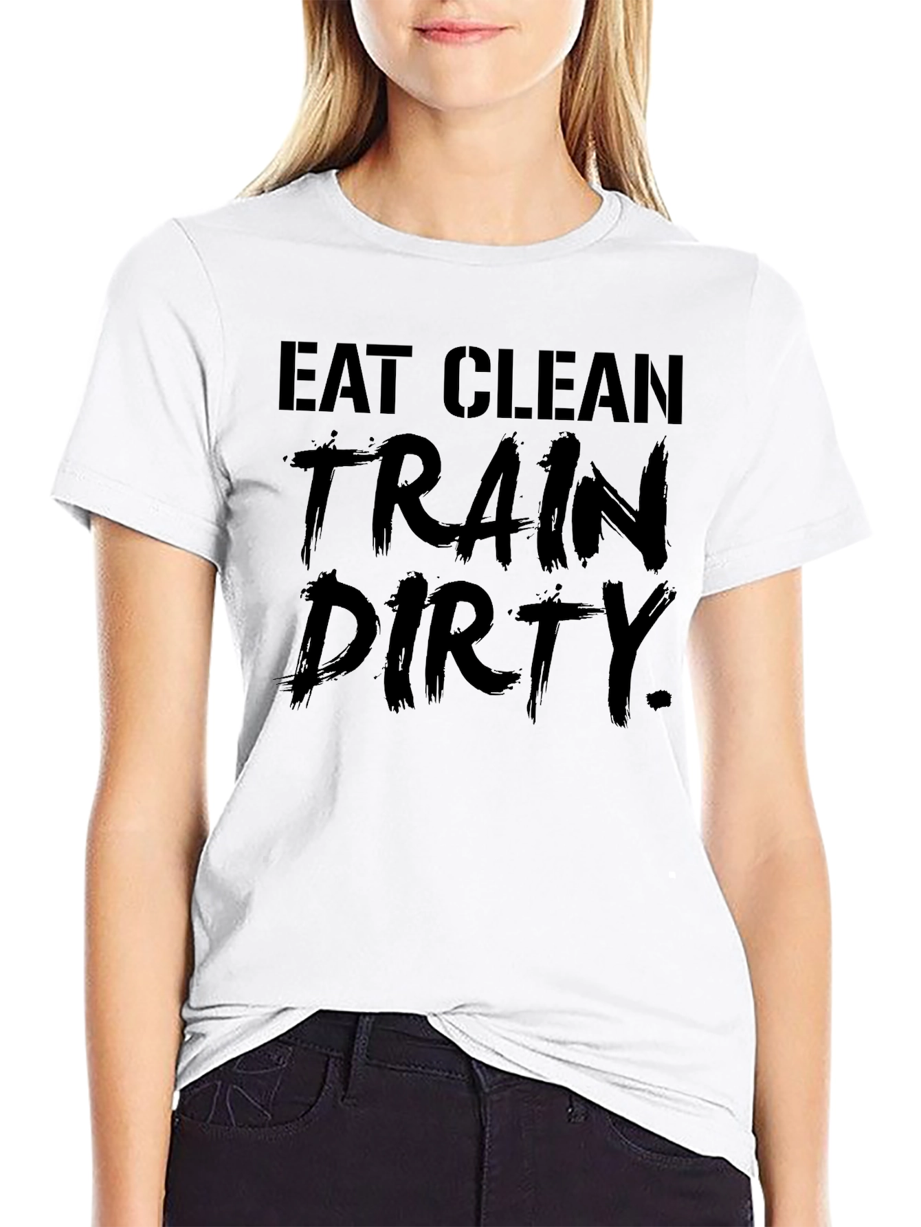 Eat Clean Train Dirty Graphic Tee - Black