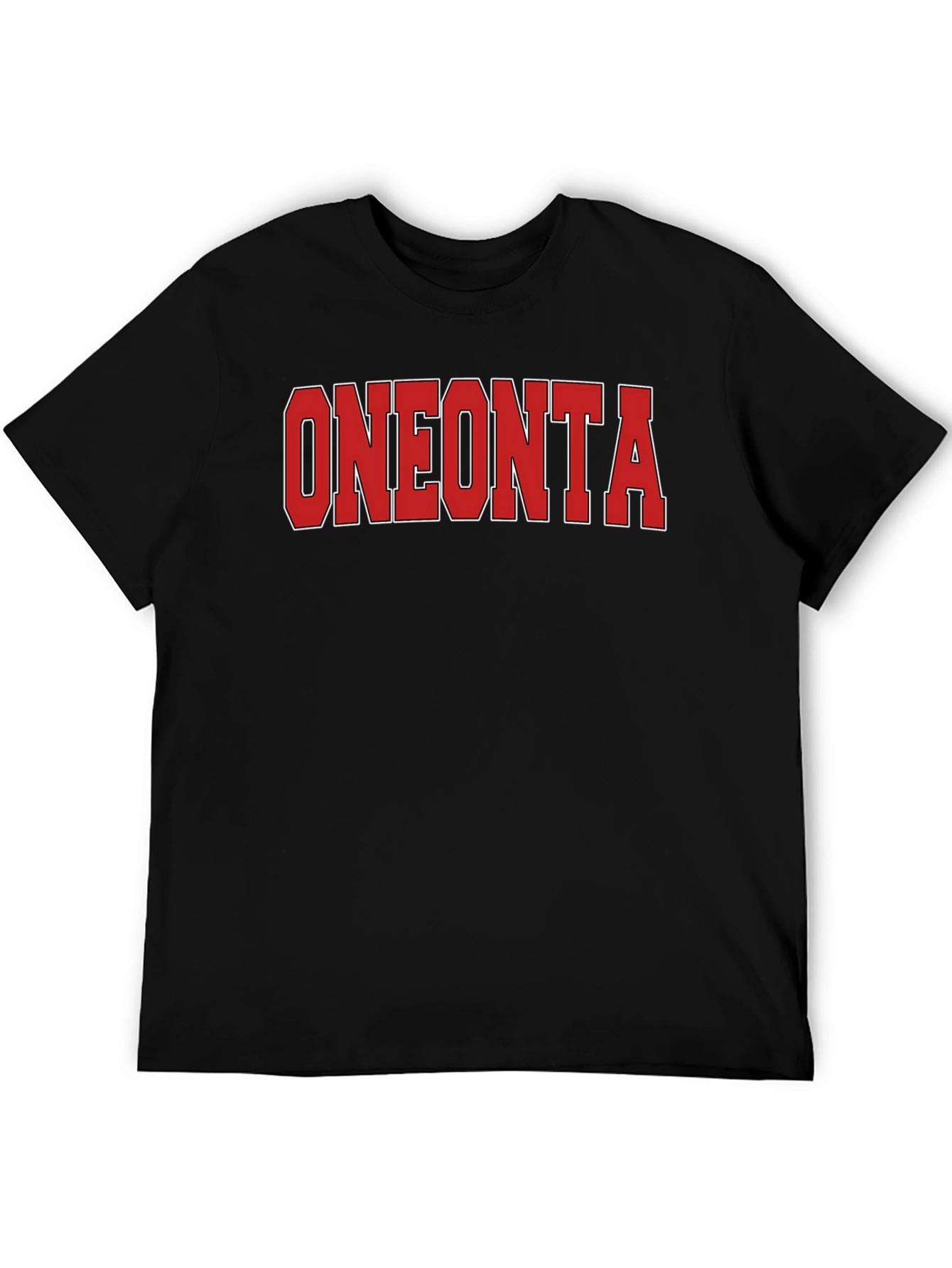 Oneonta Graphic Tee - Red Text on Black T-Shirt