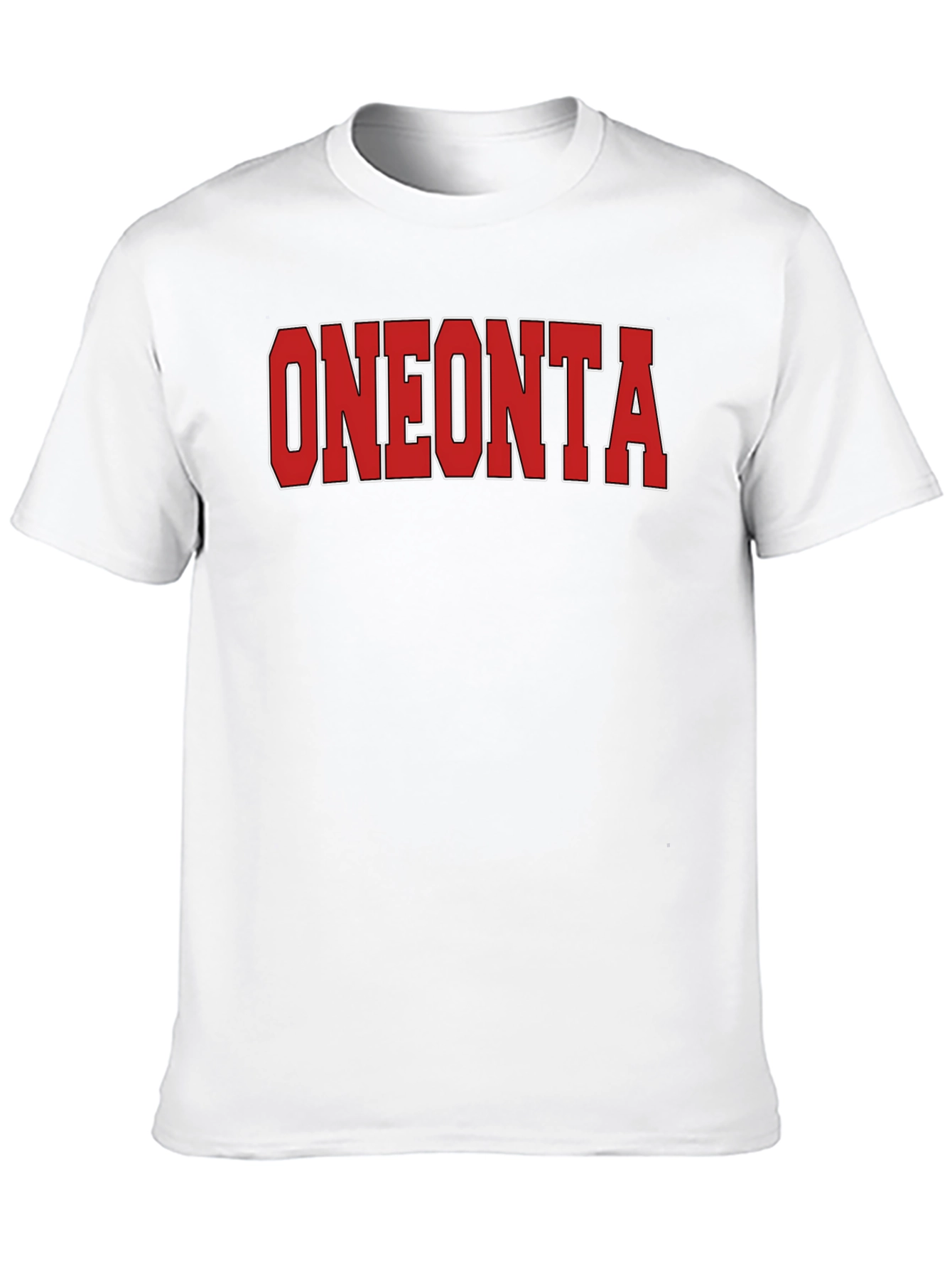 Oneonta Graphic Tee - Red Text on Black T-Shirt