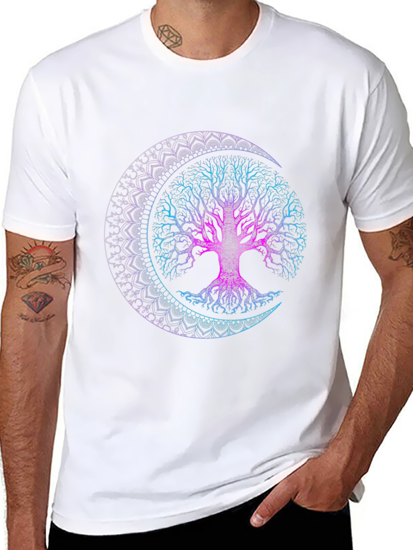 Tree of Life Moon Mandala Graphic Tee