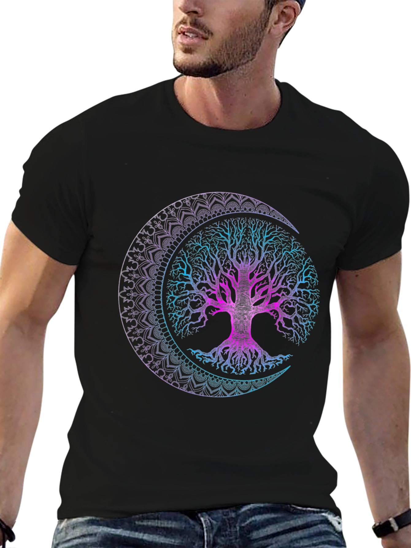 Tree of Life Moon Mandala Graphic Tee