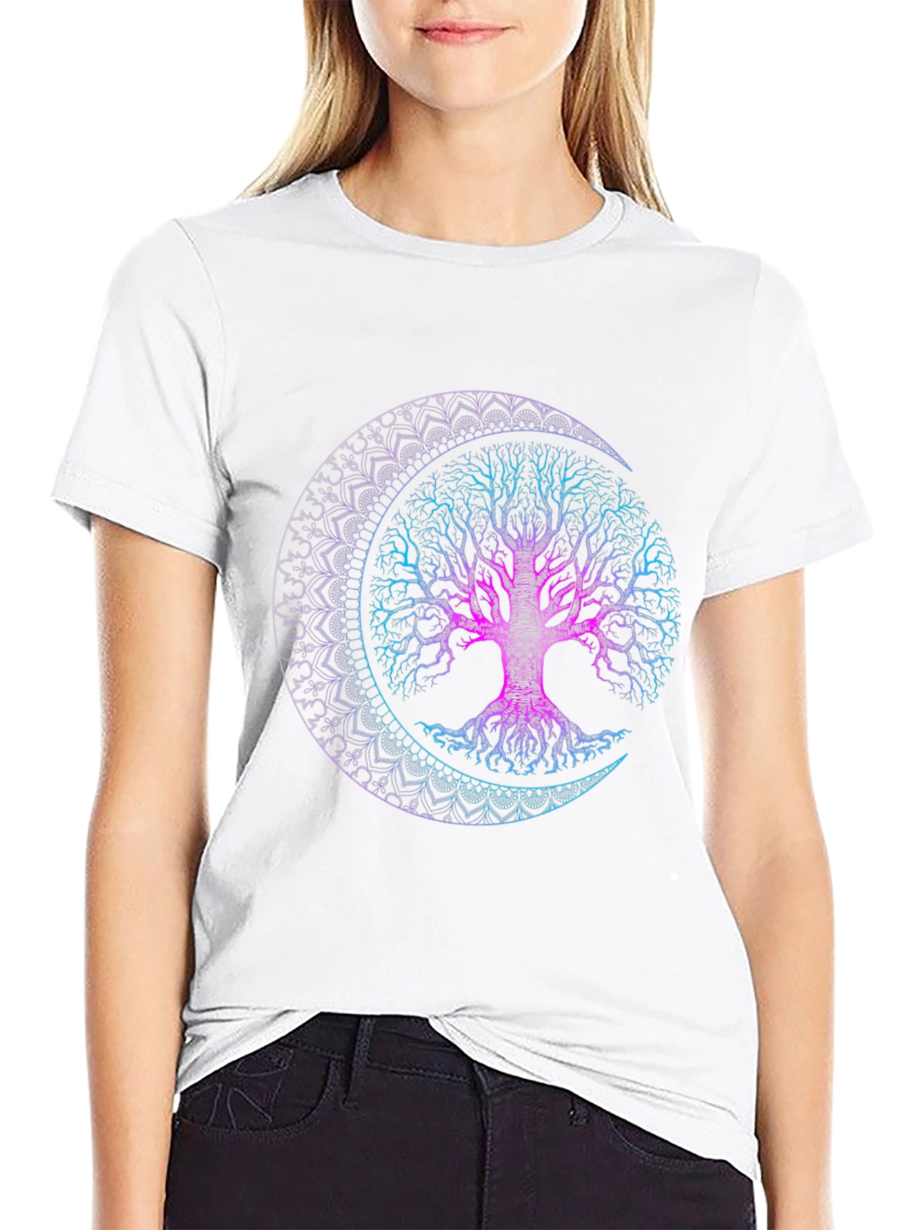 Tree of Life Moon Mandala Graphic Tee