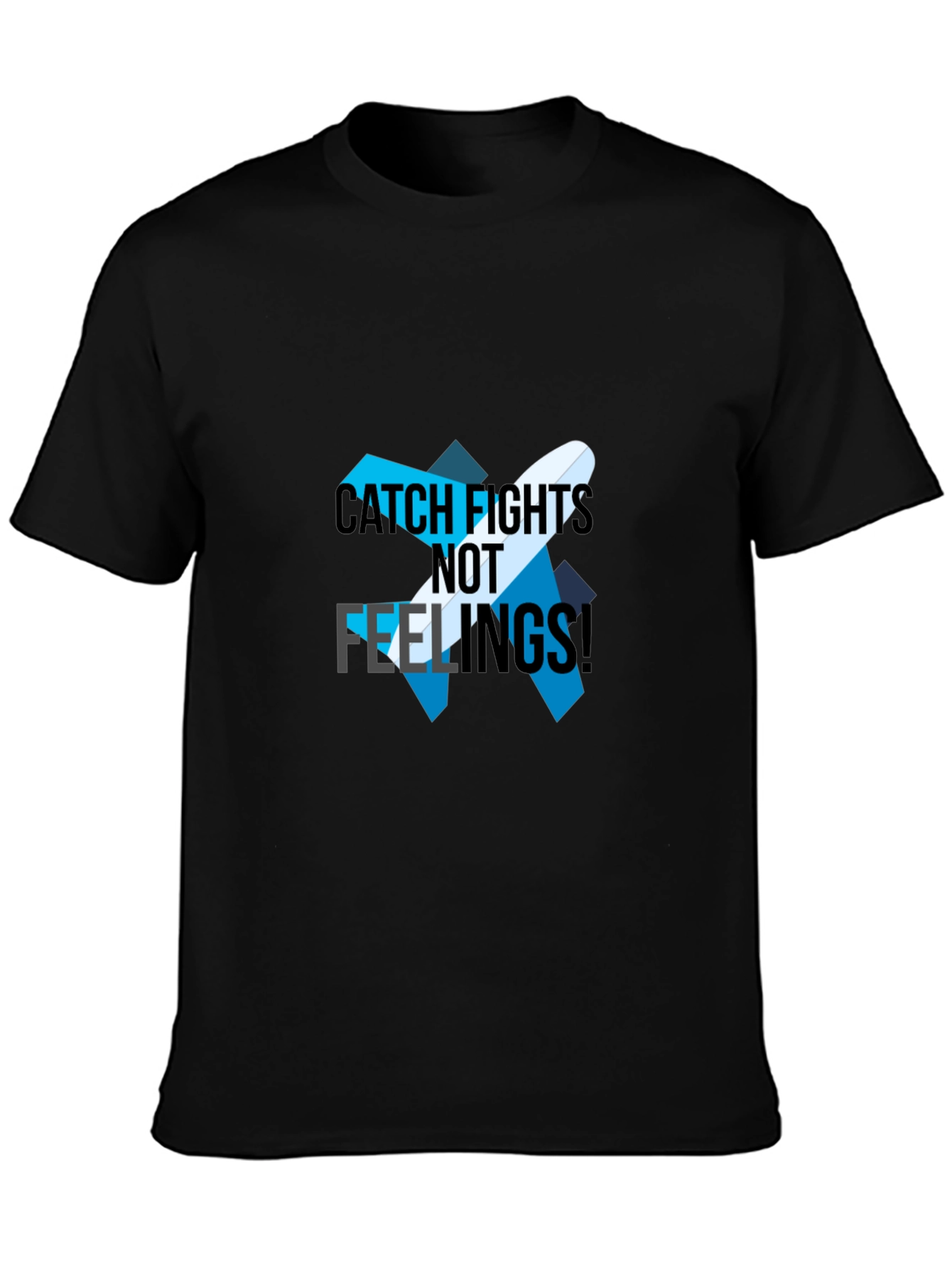 Catch Flights Not Feelings Black T-Shirt