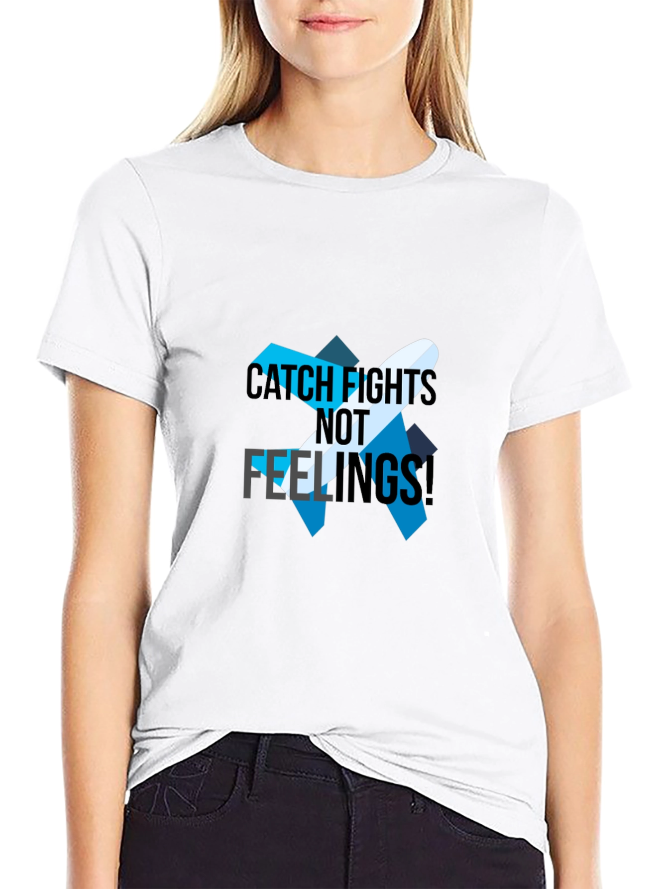 Catch Flights Not Feelings Black T-Shirt
