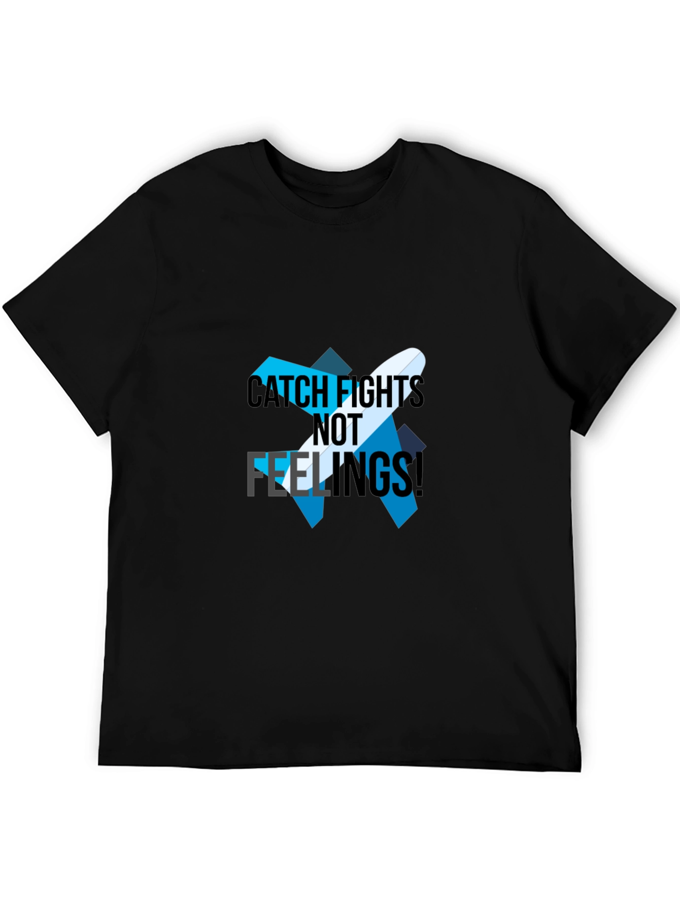 Catch Flights Not Feelings Black T-Shirt