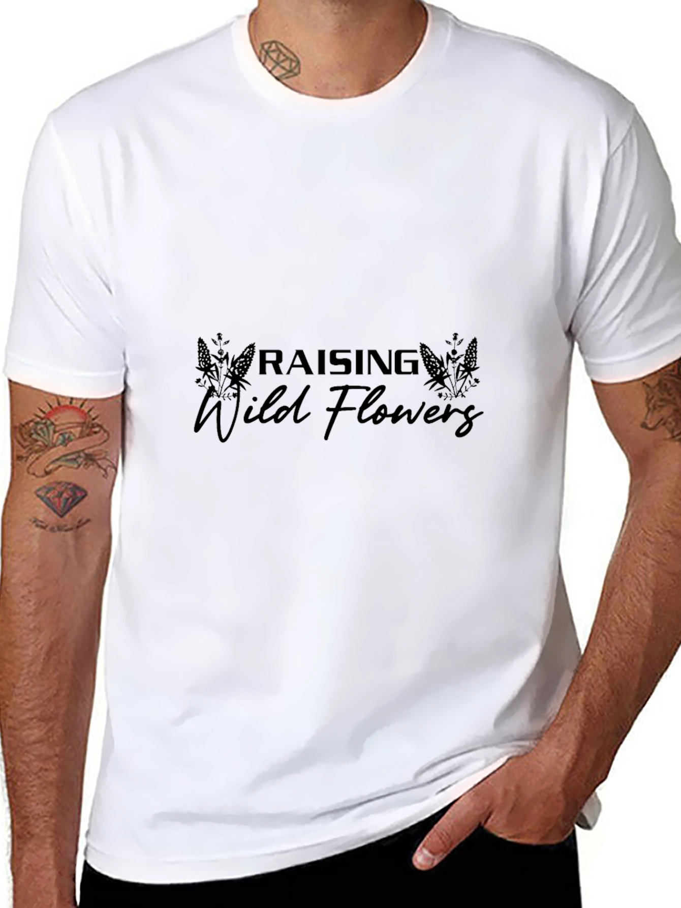 Raising Wild Flowers Black T-Shirt