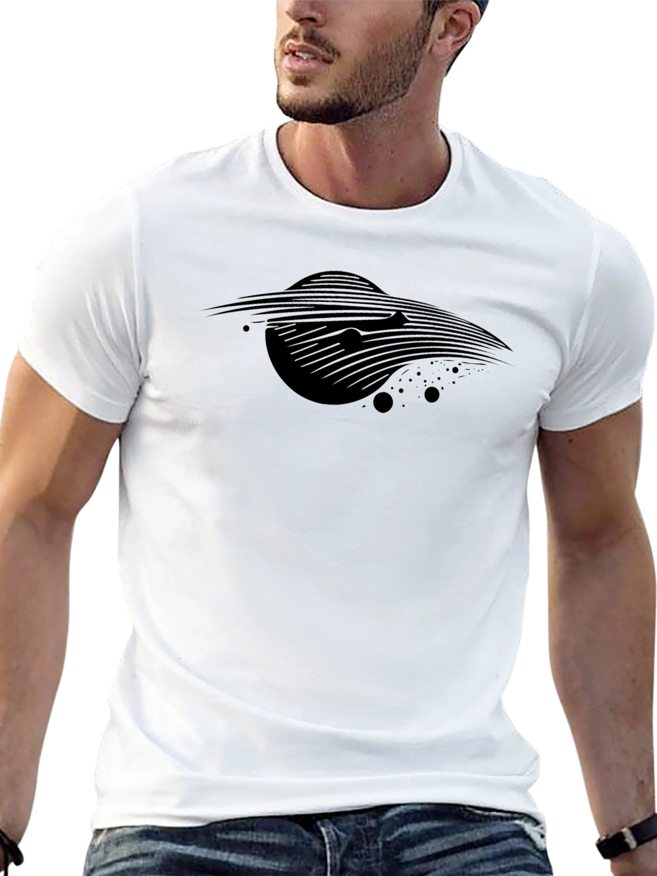 Abstract Black Graphic T-Shirt