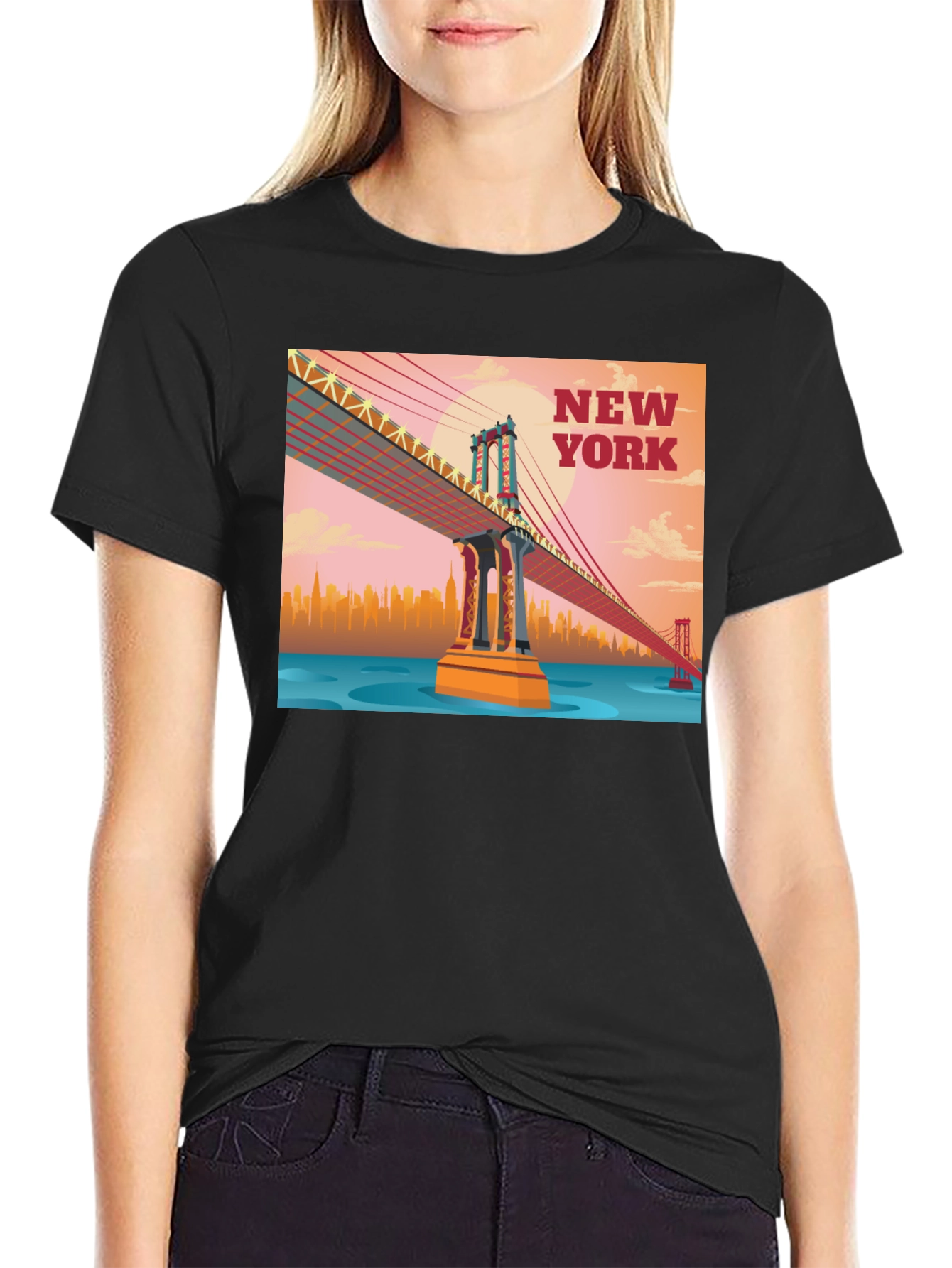 New York Bridge Graphic T-Shirt