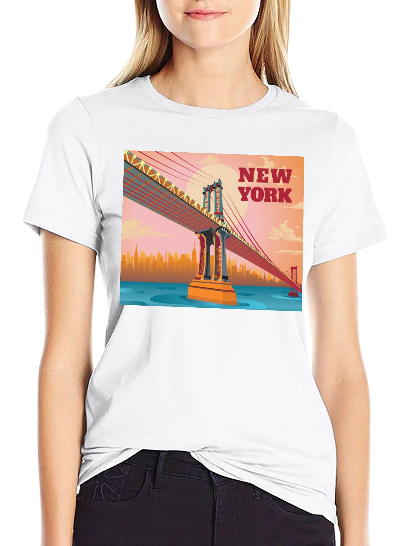 New York Bridge Graphic T-Shirt
