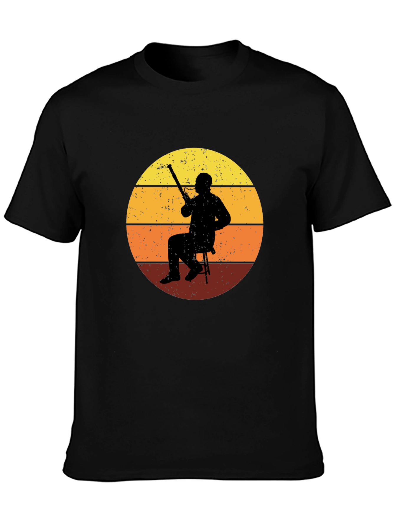 Bassoon Player Retro Sunset Graphic Tee