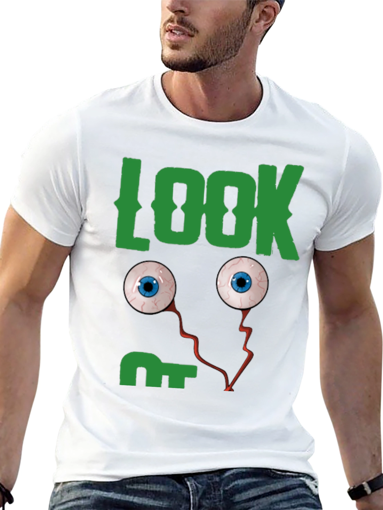 Look Eyes Graphic Tee -  Fun Halloween T-Shirt