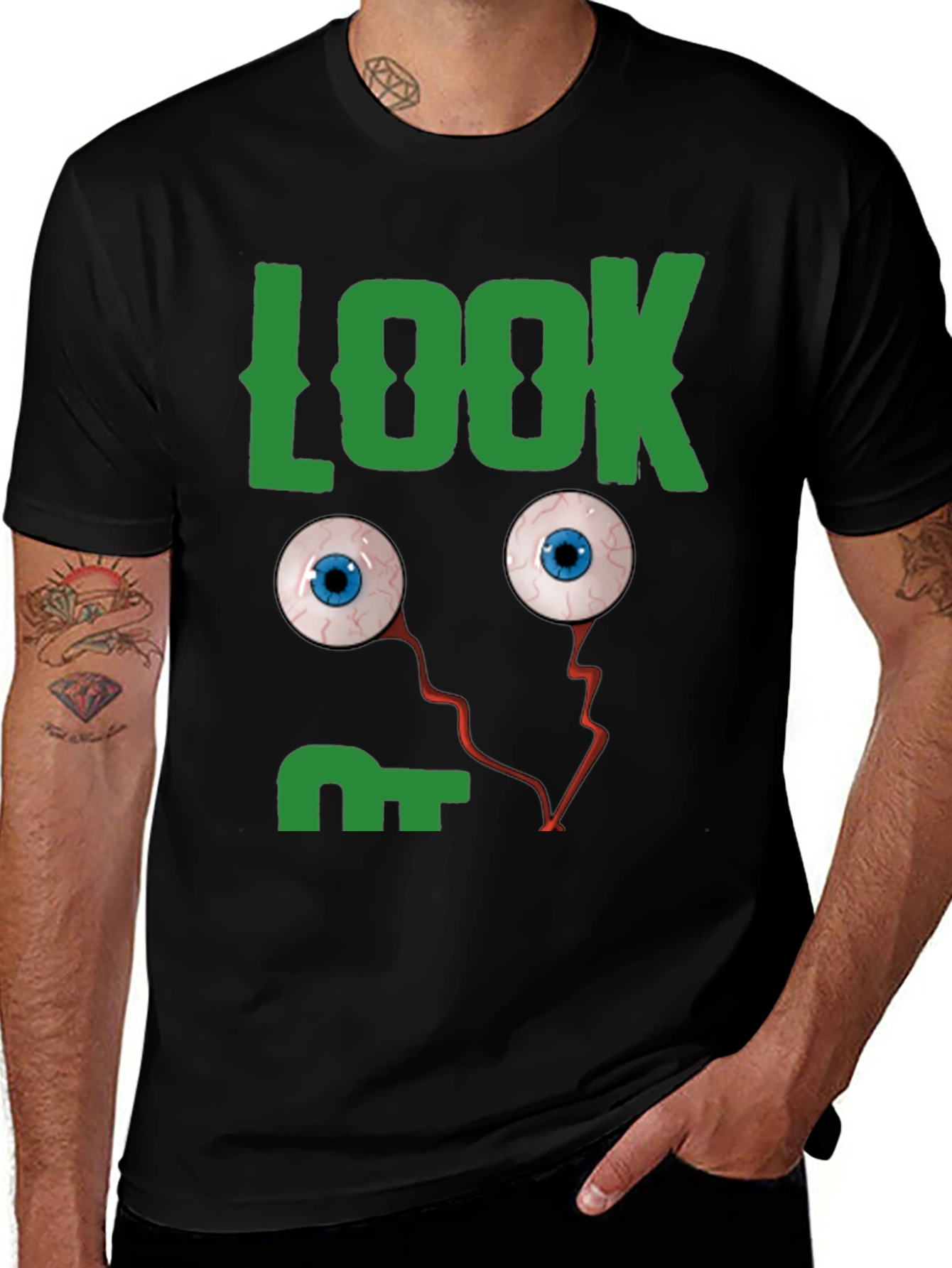 Look Eyes Graphic Tee -  Fun Halloween T-Shirt