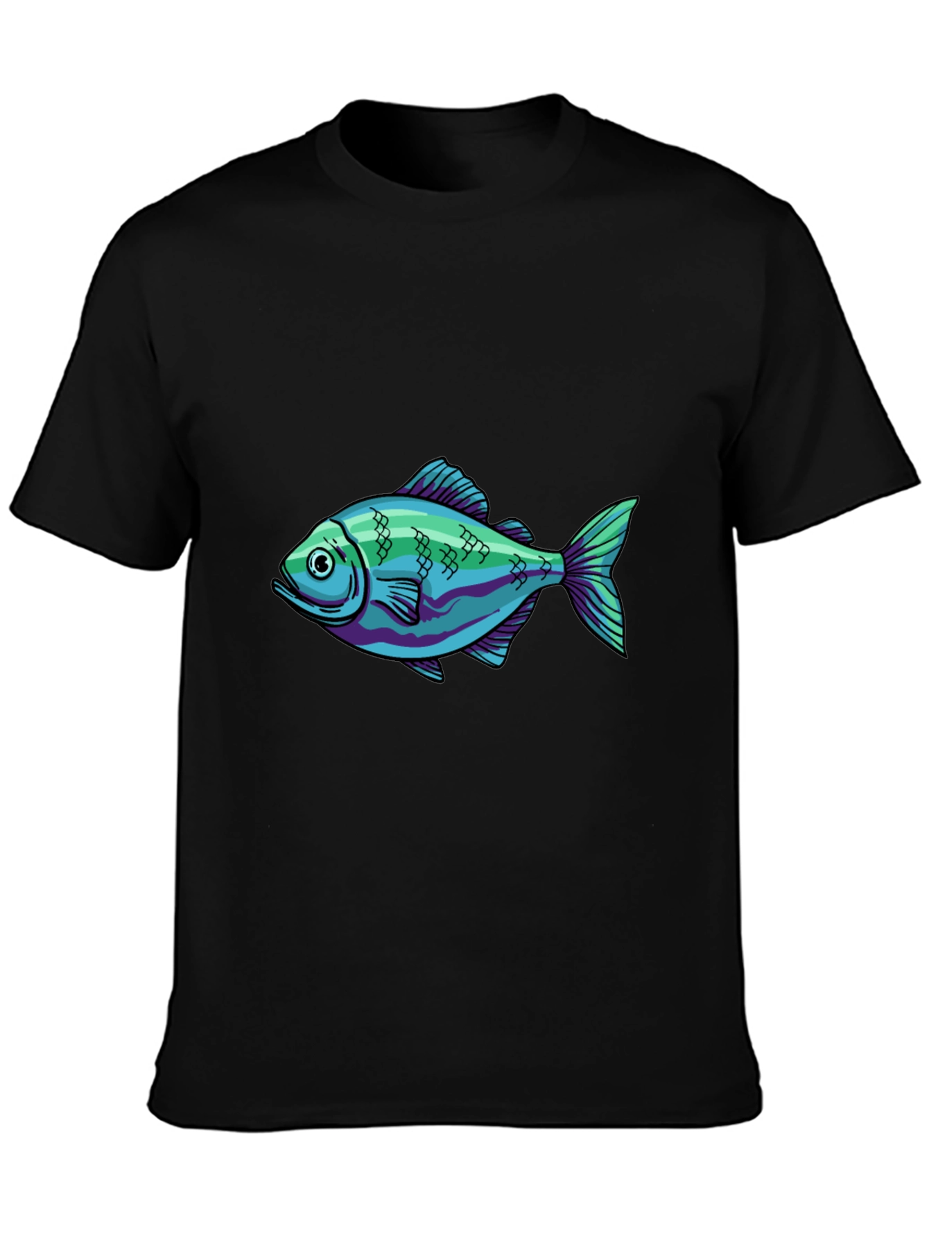 Cool Fish Graphic Black T-Shirt