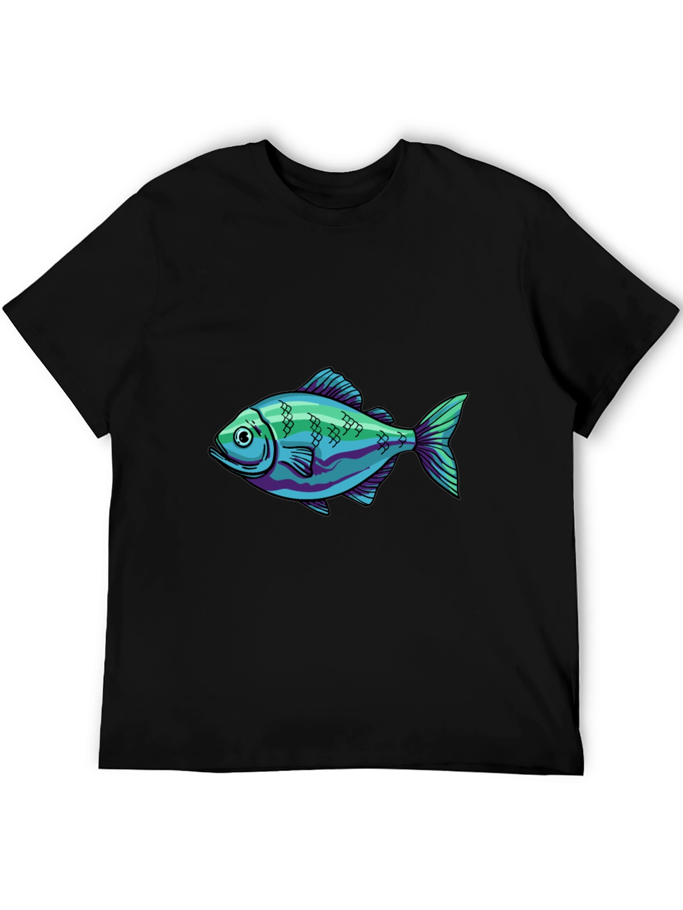 Cool Fish Graphic Black T-Shirt