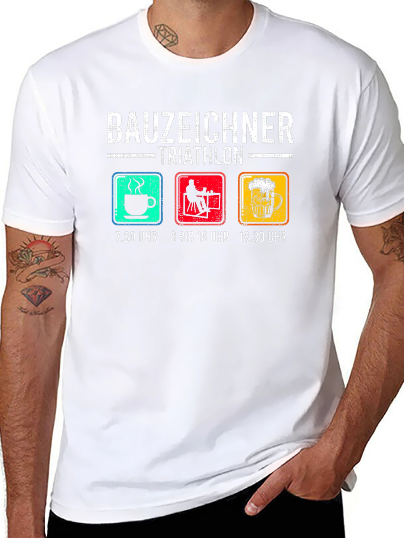 Bauzeichner Triathlon Black T-Shirt
