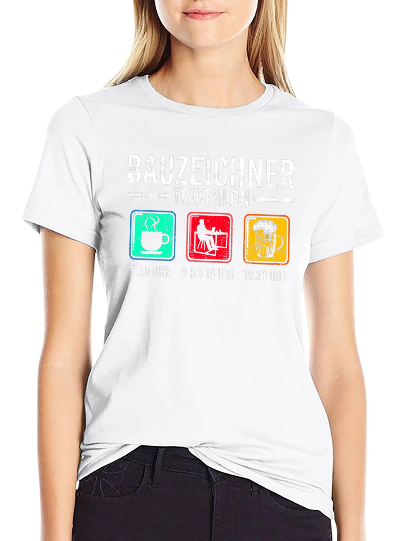 Bauzeichner Triathlon Black T-Shirt