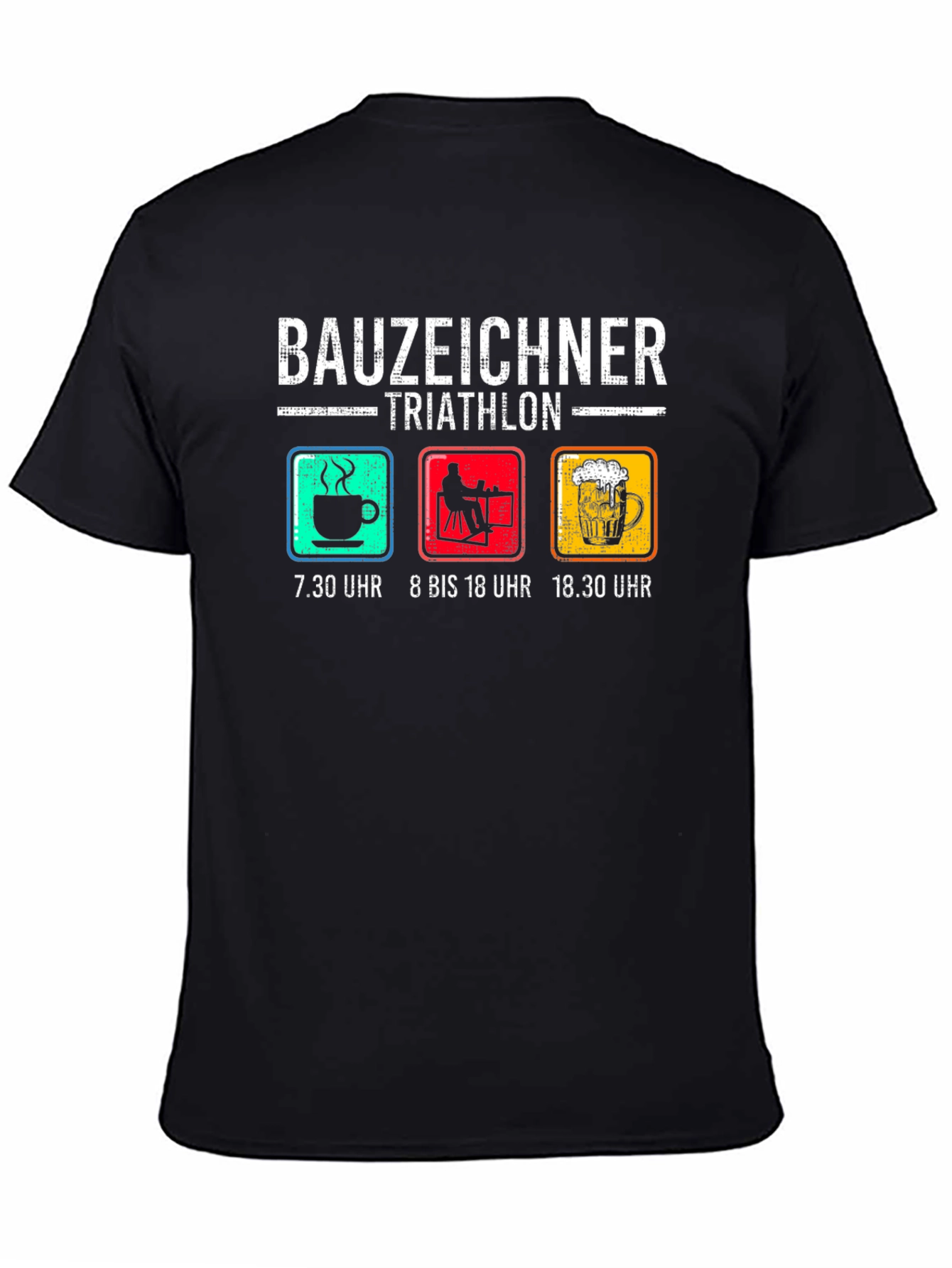 Bauzeichner Triathlon Black T-Shirt