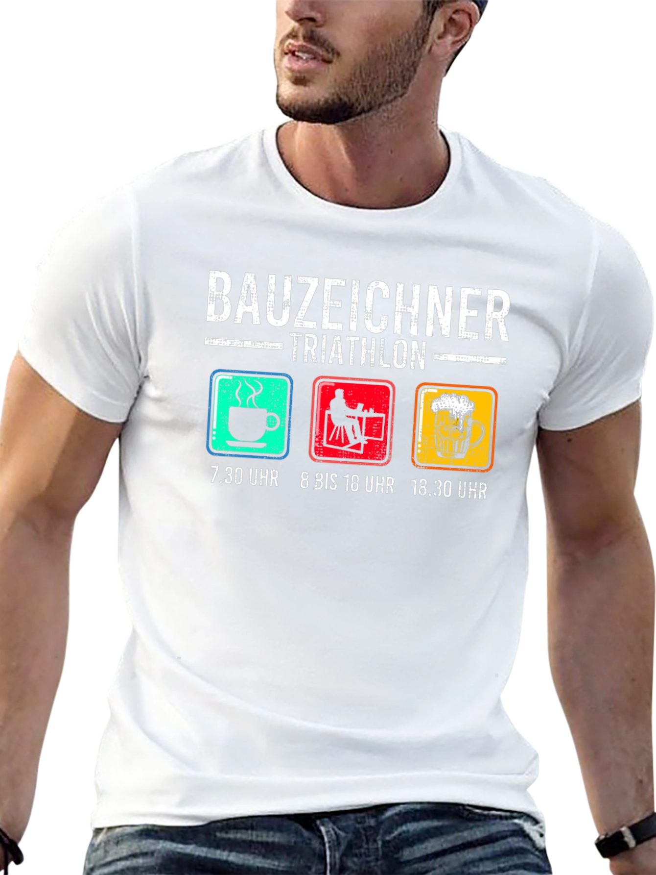 Bauzeichner Triathlon Black T-Shirt